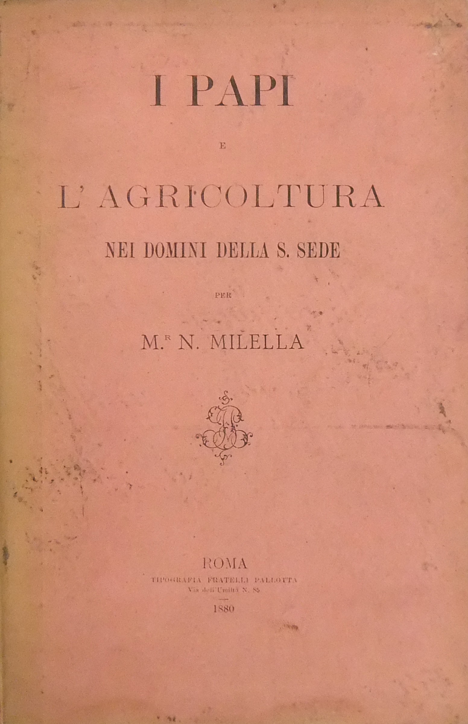 I papi e l'agricoltura nei domini della S. Sede pe