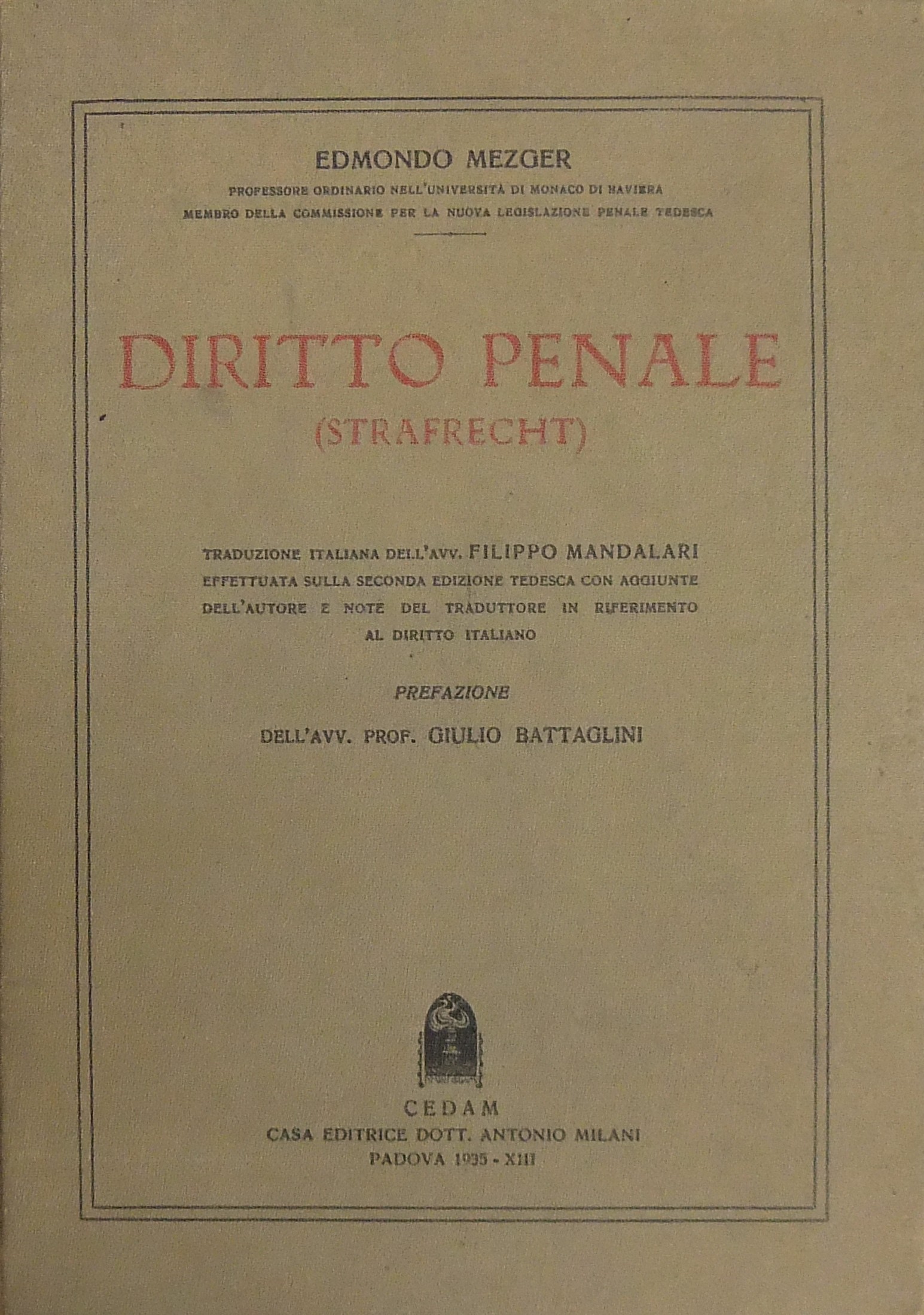 Diritto penale. (Strafrecht). 