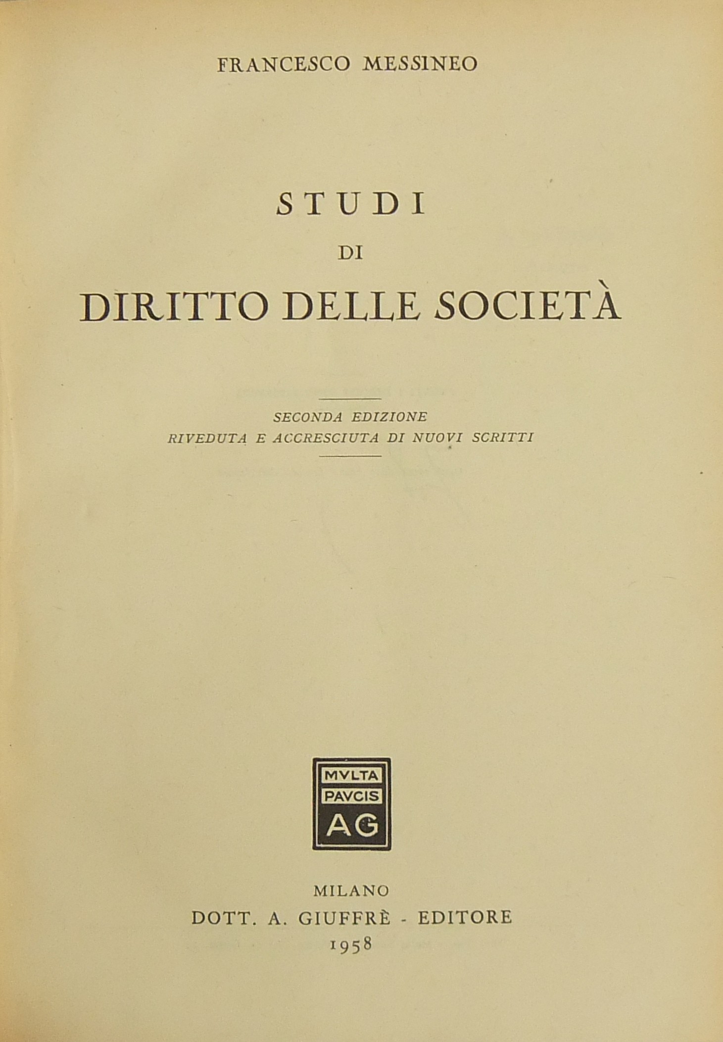 Studi di diritto delle società