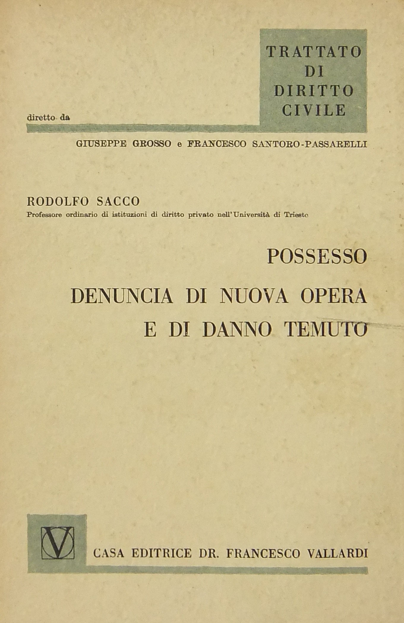 Il possesso. La denuncia di nuova opera e di danno temuto