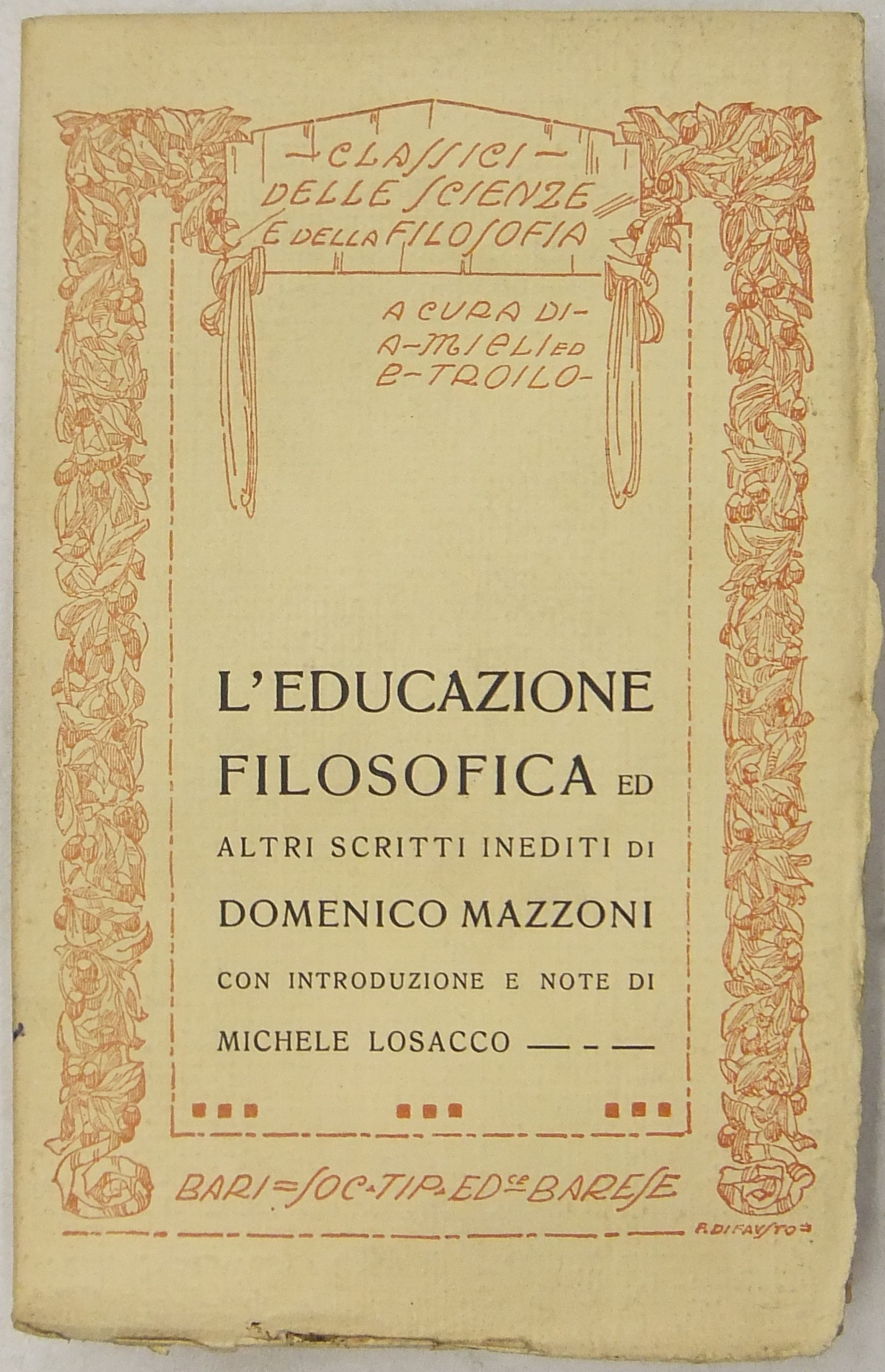 L'educazione filosofica ed altri scritti inediti.
