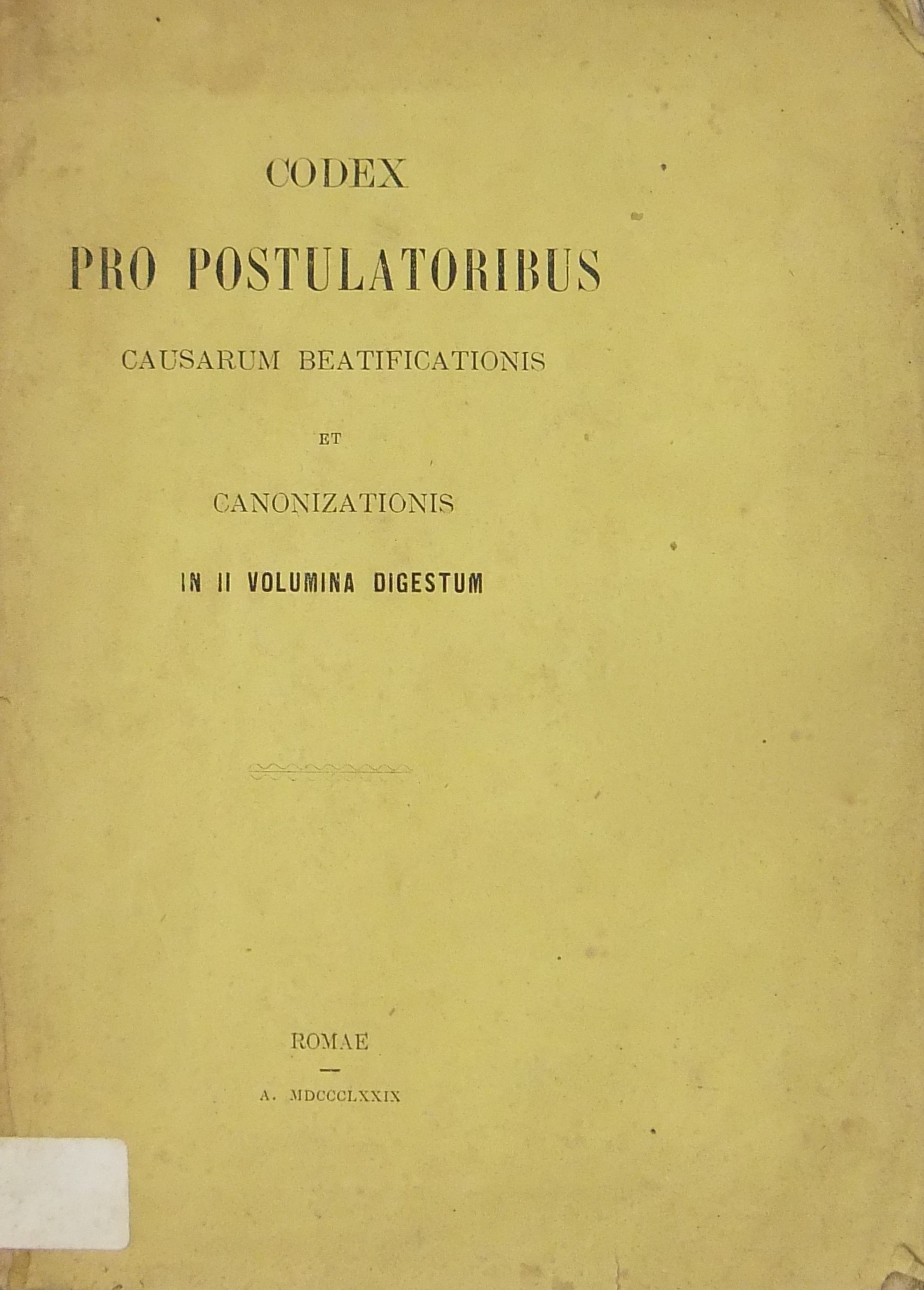 Codex pro postulatoribus causarum beatificationis