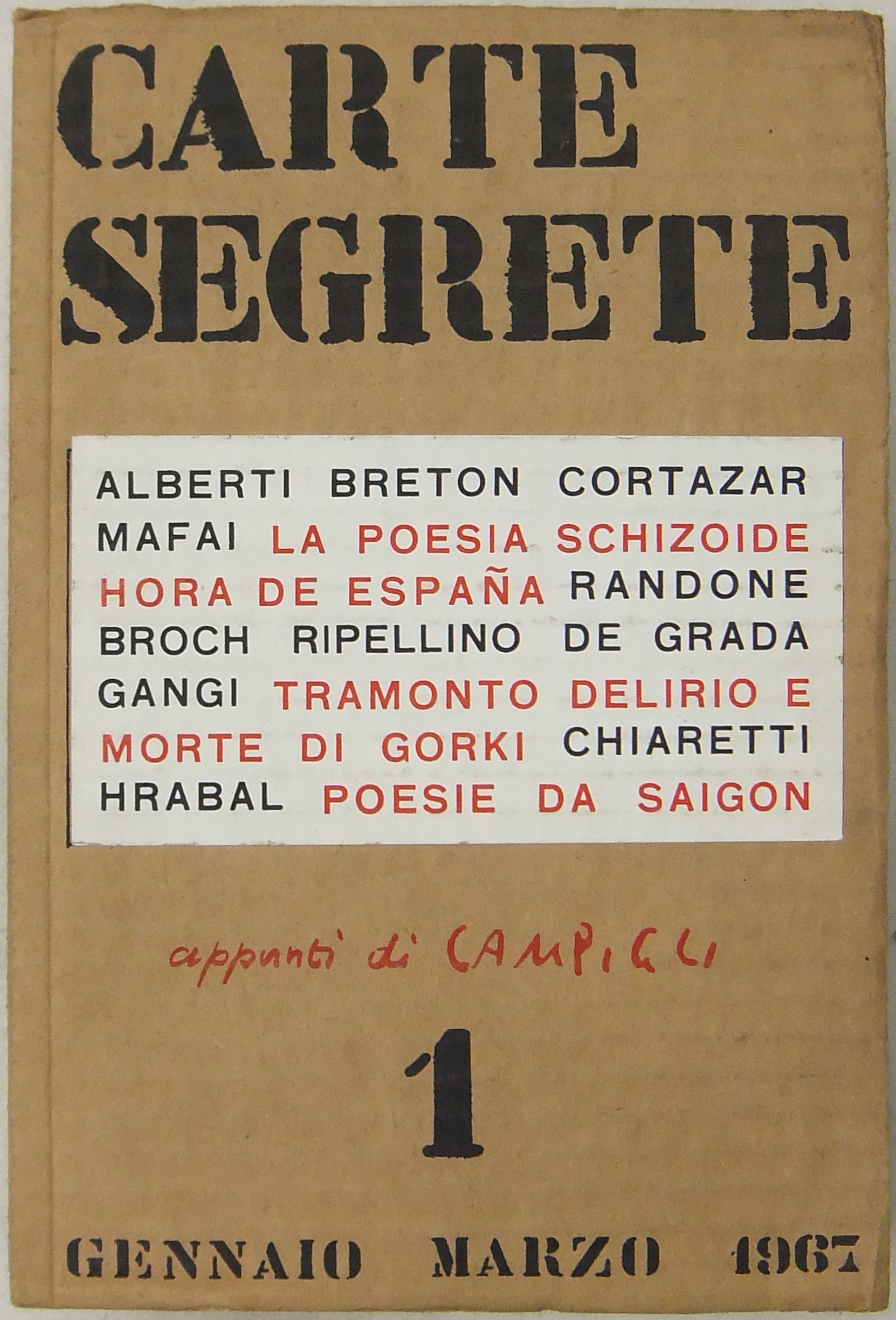 Carte Segrete. Rivista trimestrale di lettere ed a