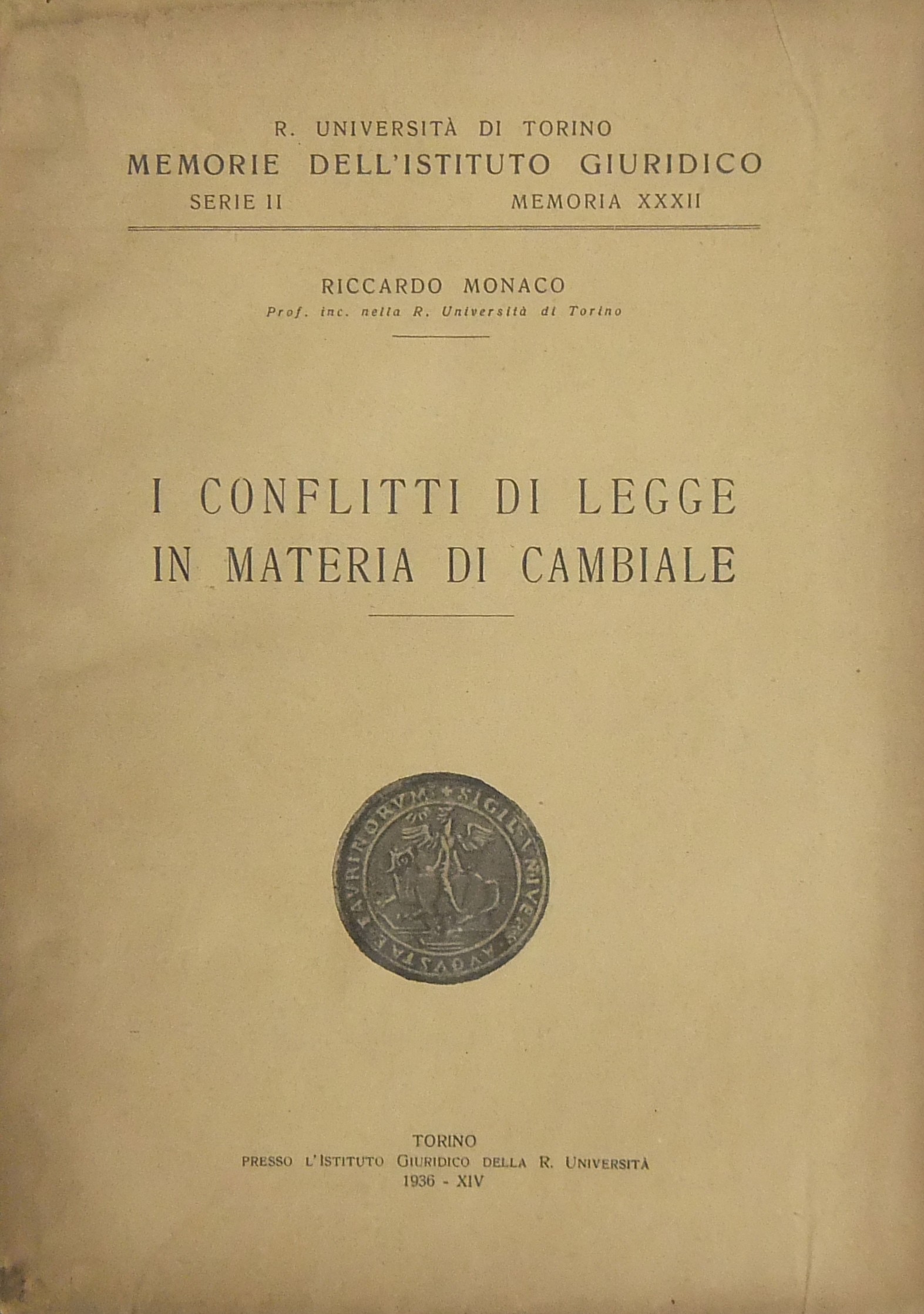 I conflitti di legge in materia di cambiale