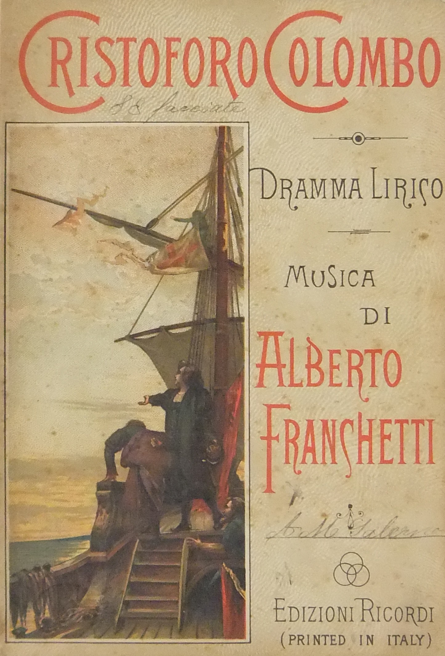 Cristoforo Colombo. Dramma lirico (quattro atti e