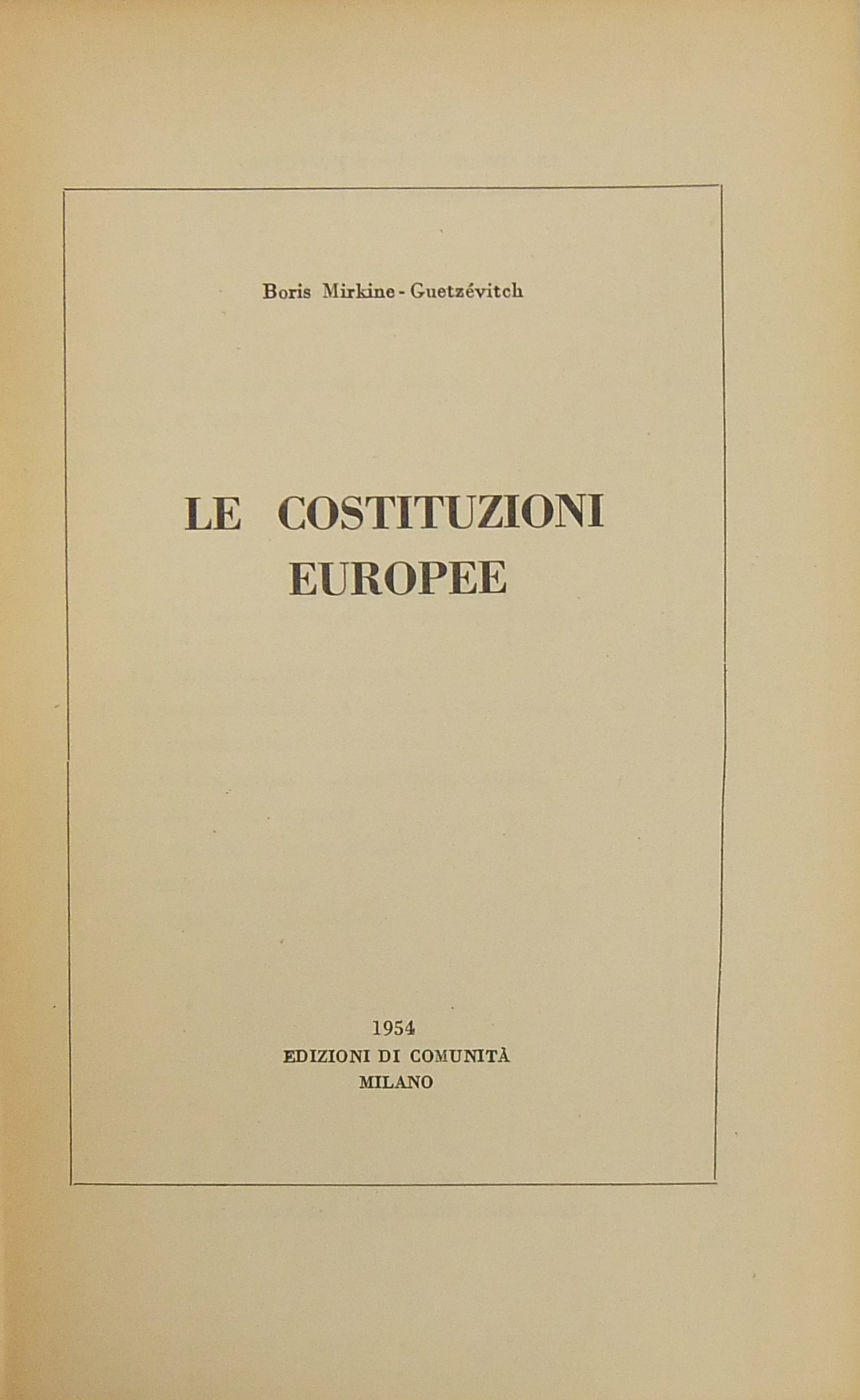 Le Costituzioni europee