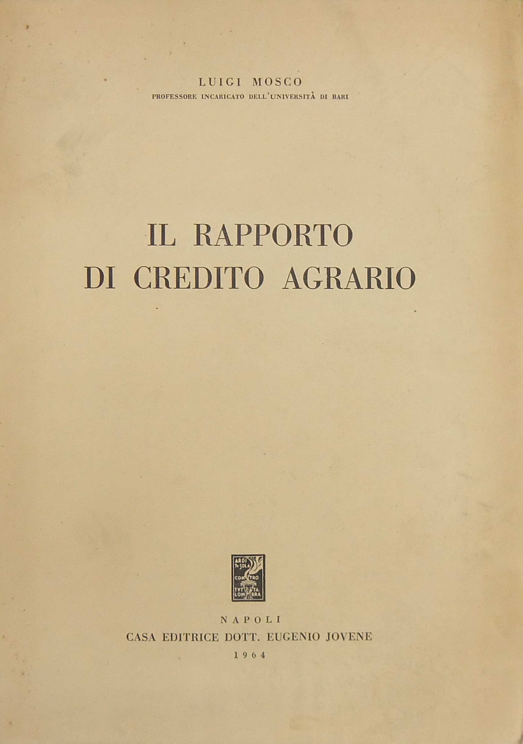 Il rapporto di credito agrario