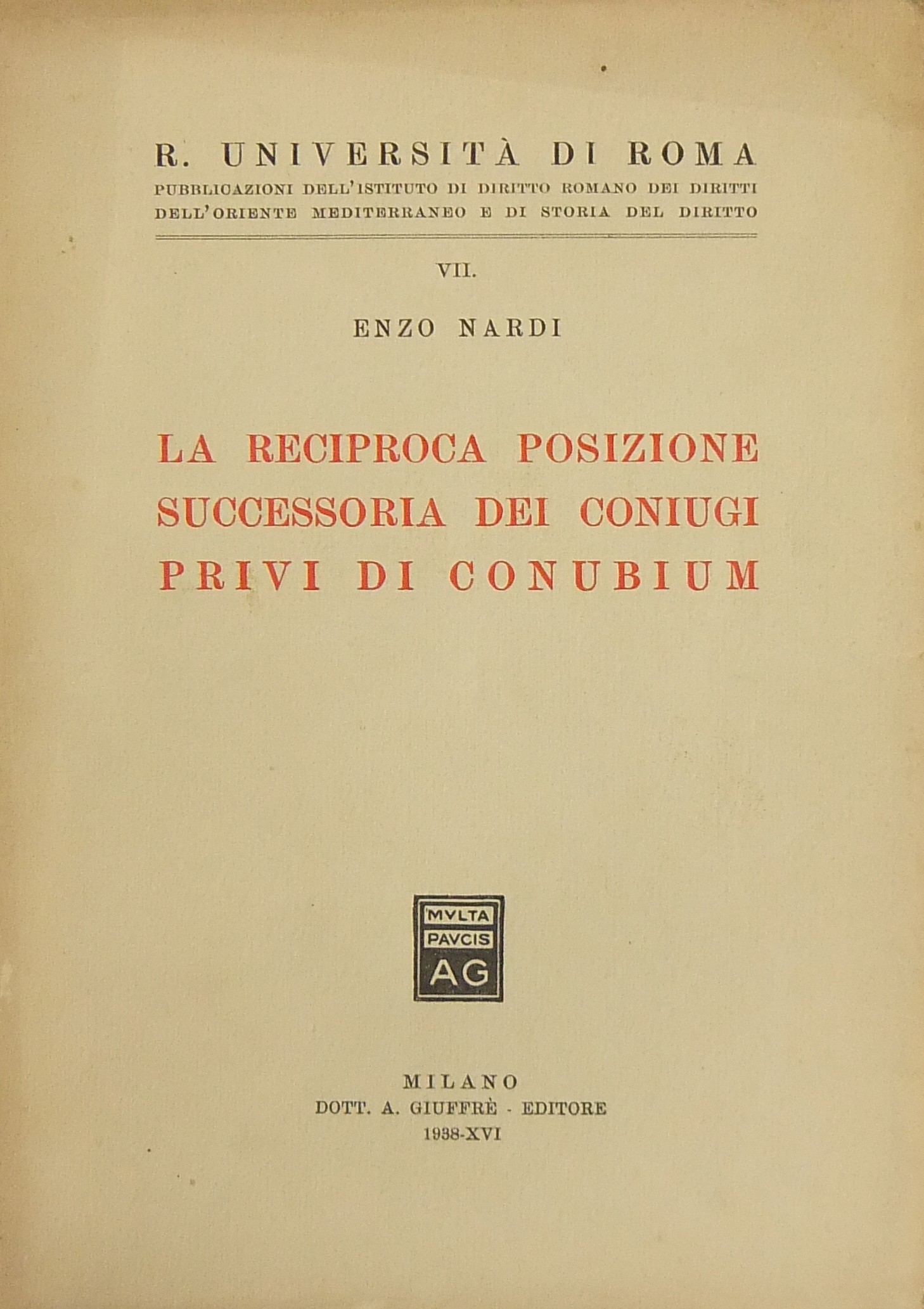 La reciproca posizione successoria dei coniugi pri