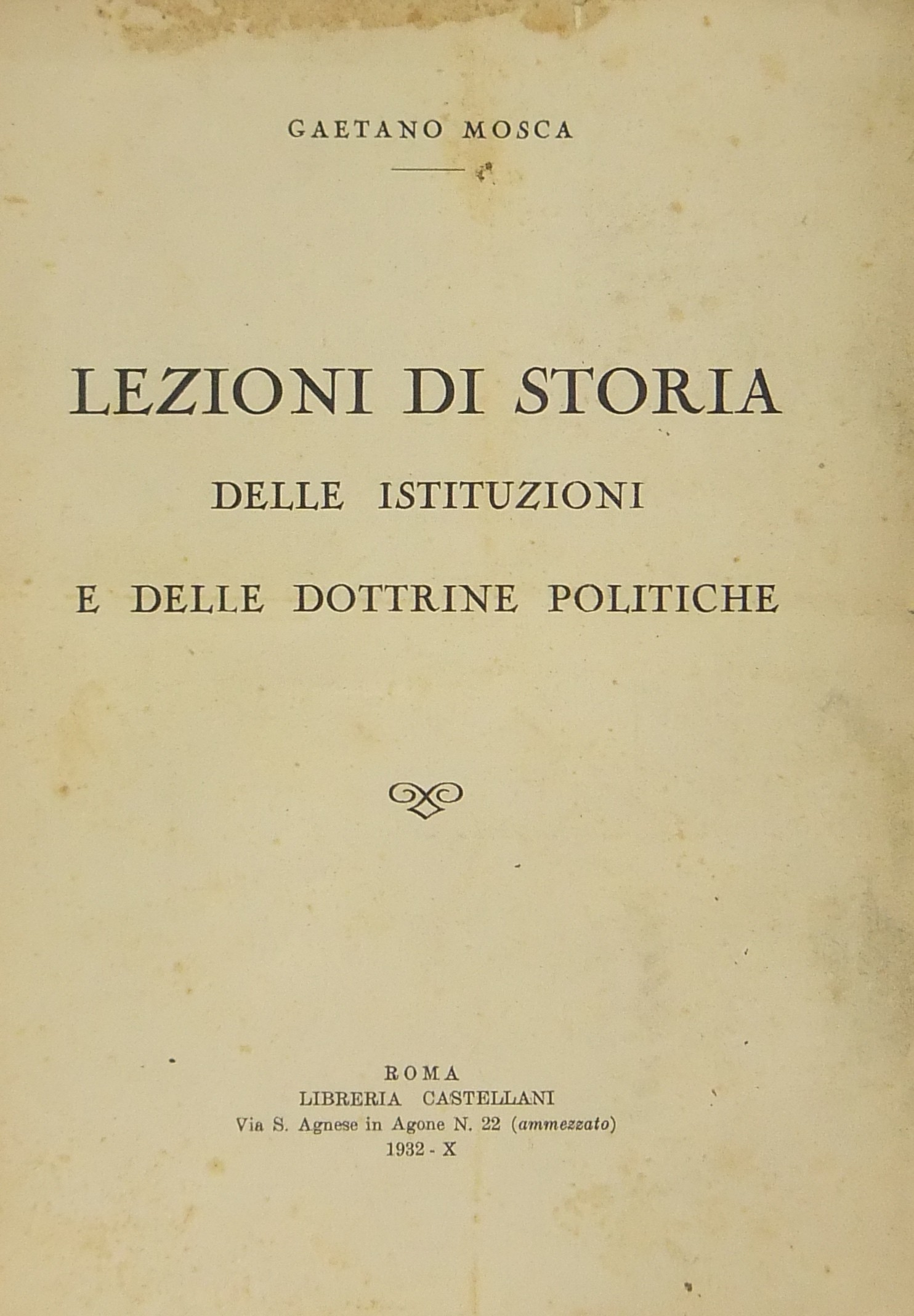 Lezioni di storia delle istituzioni e delle dottri