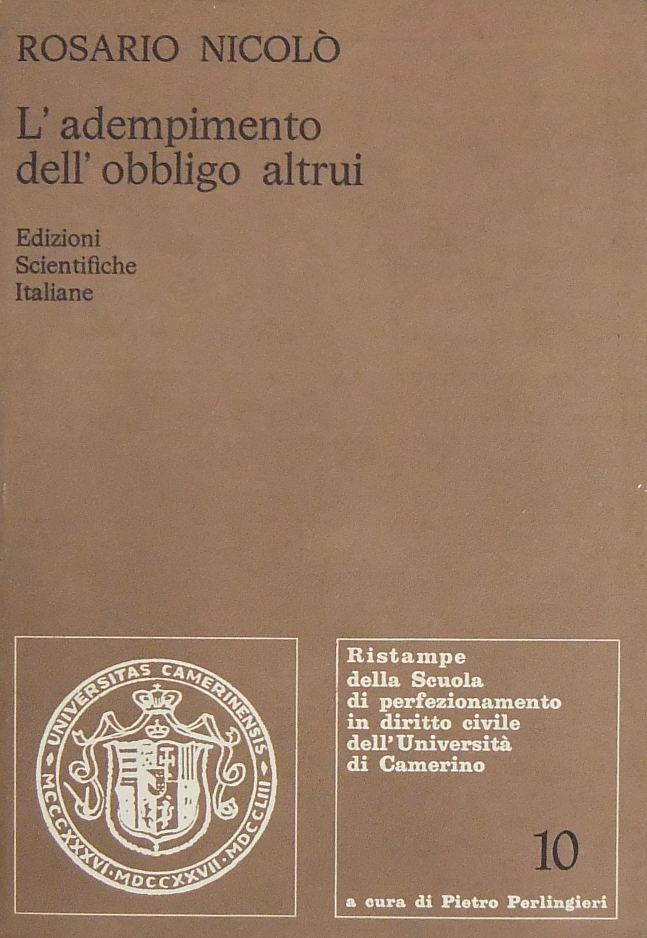 L'adempimento dell'obbligo altrui