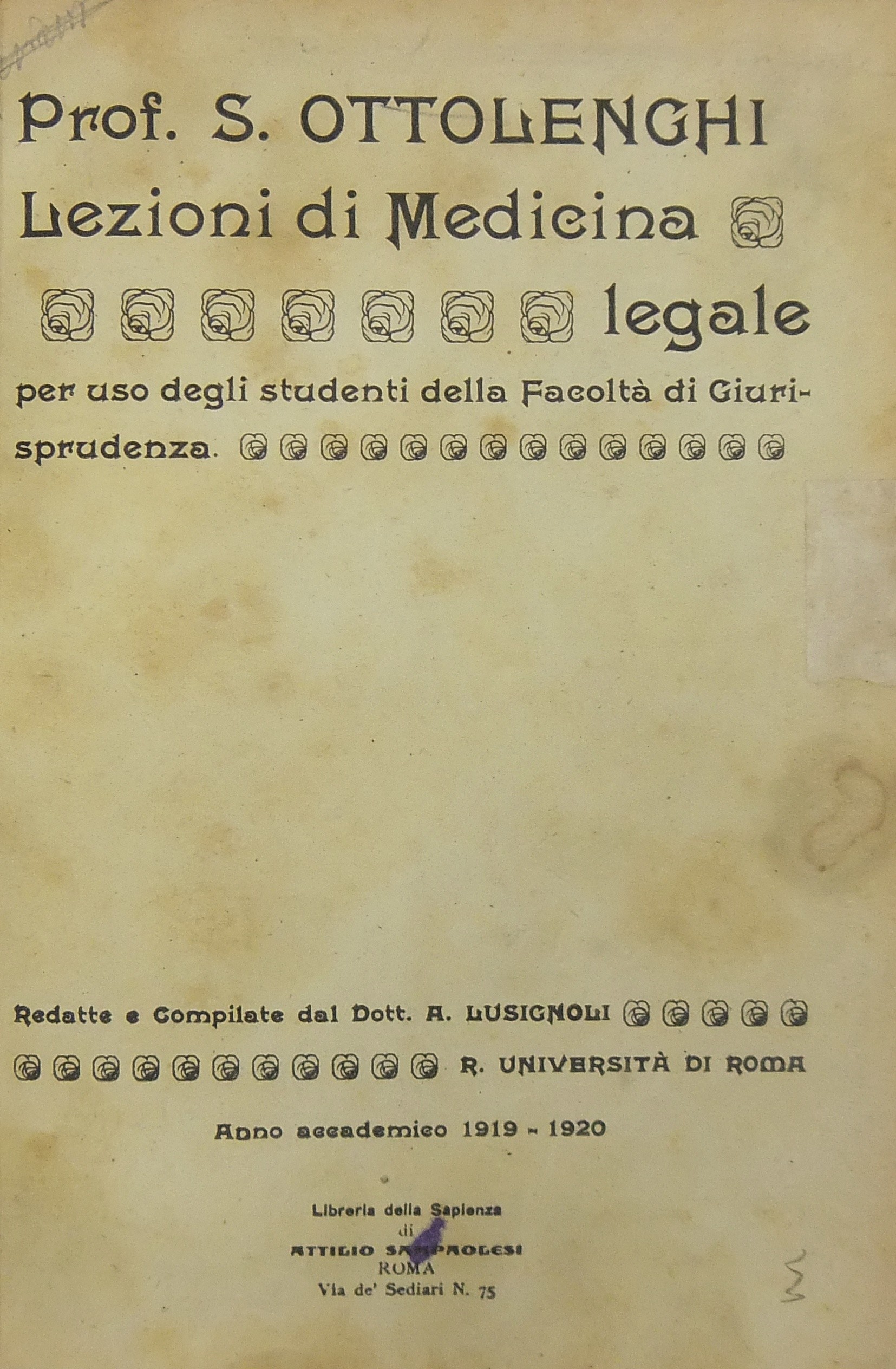 Lezioni di medicina legale per uso degli studenti