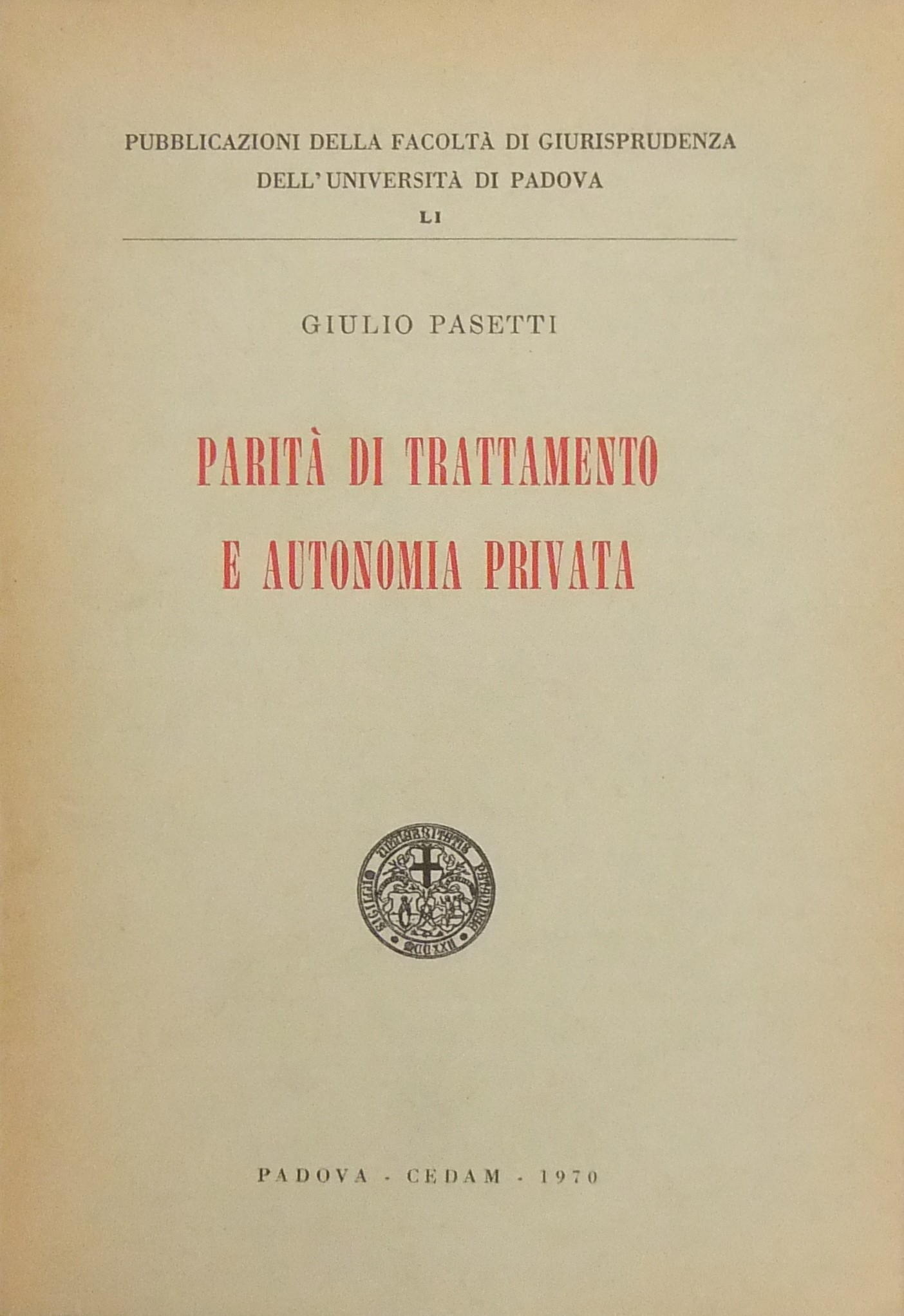 Parità di trattamento e autonomia privata