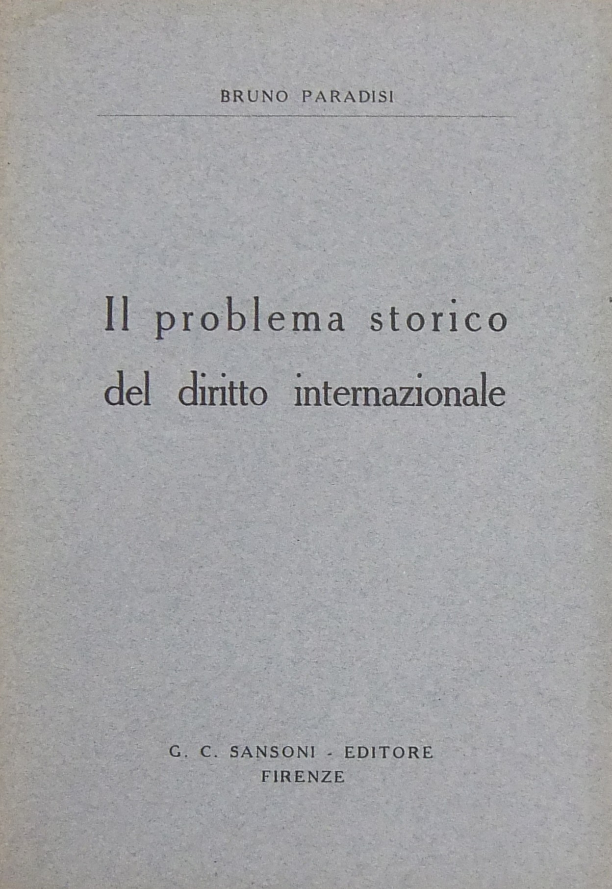 Il problema storico del diritto internazionale