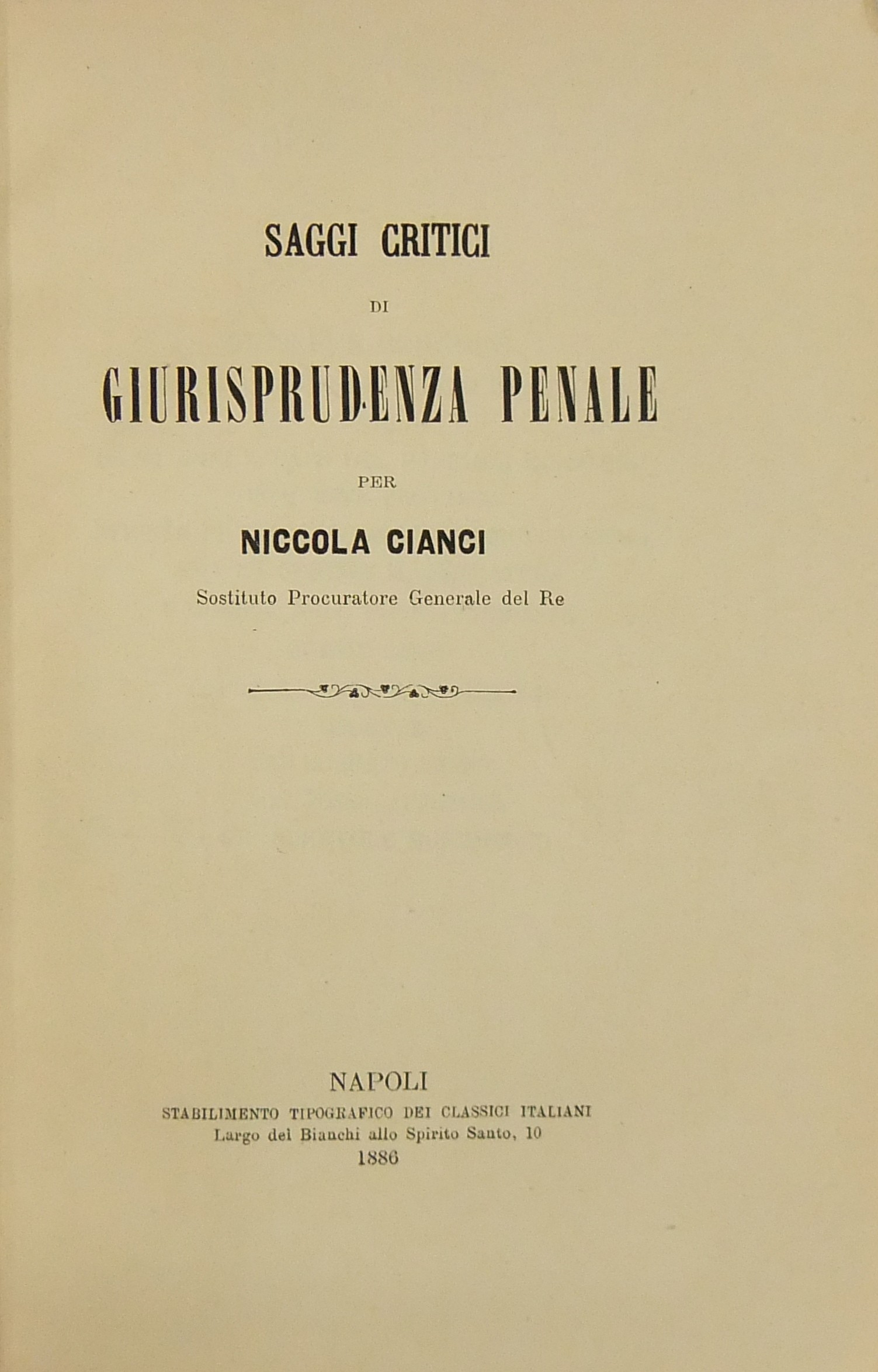Saggi critici di giurisprudenza penale