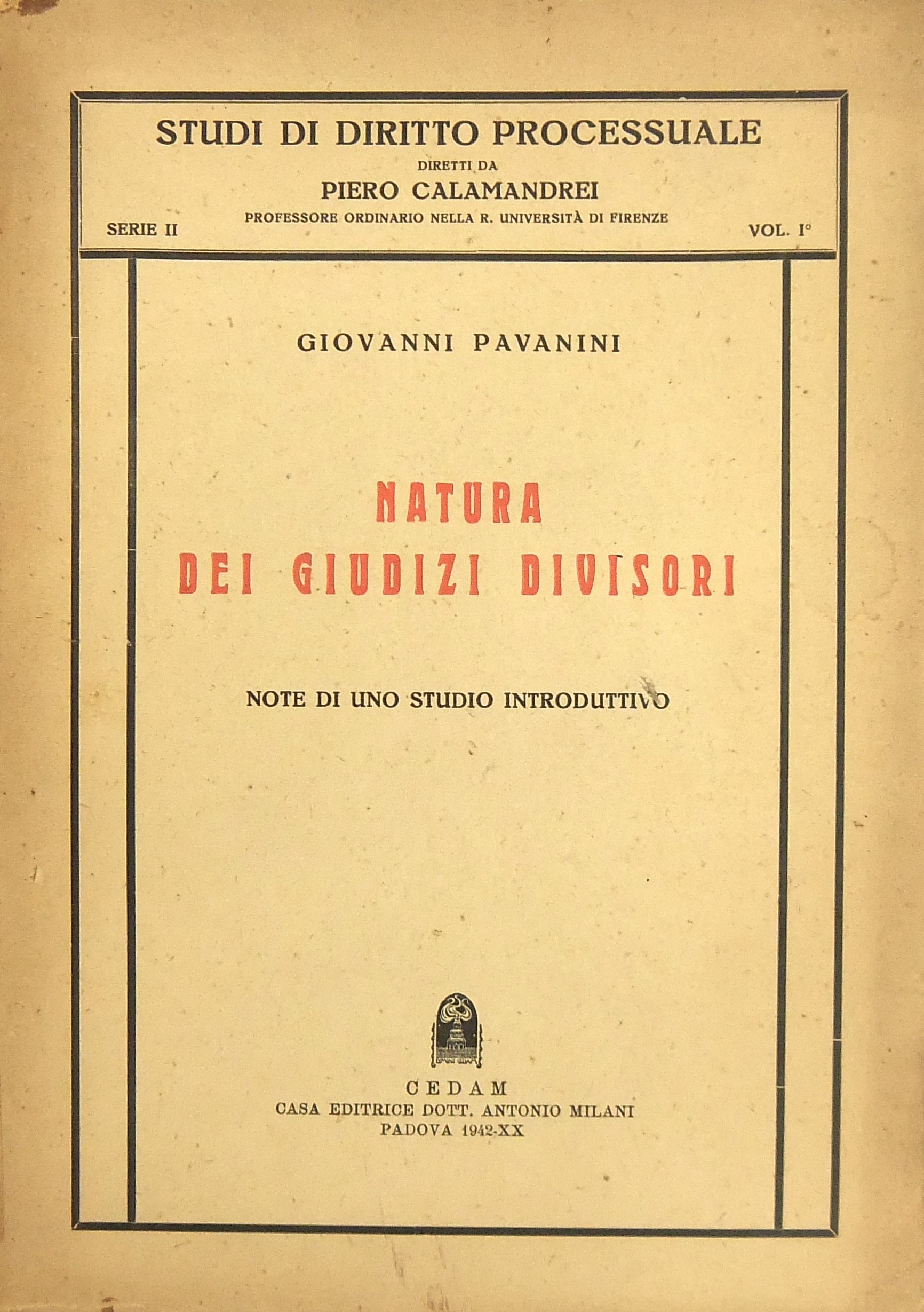 Natura dei giudizi divisori. Note di uno studio introduttivo