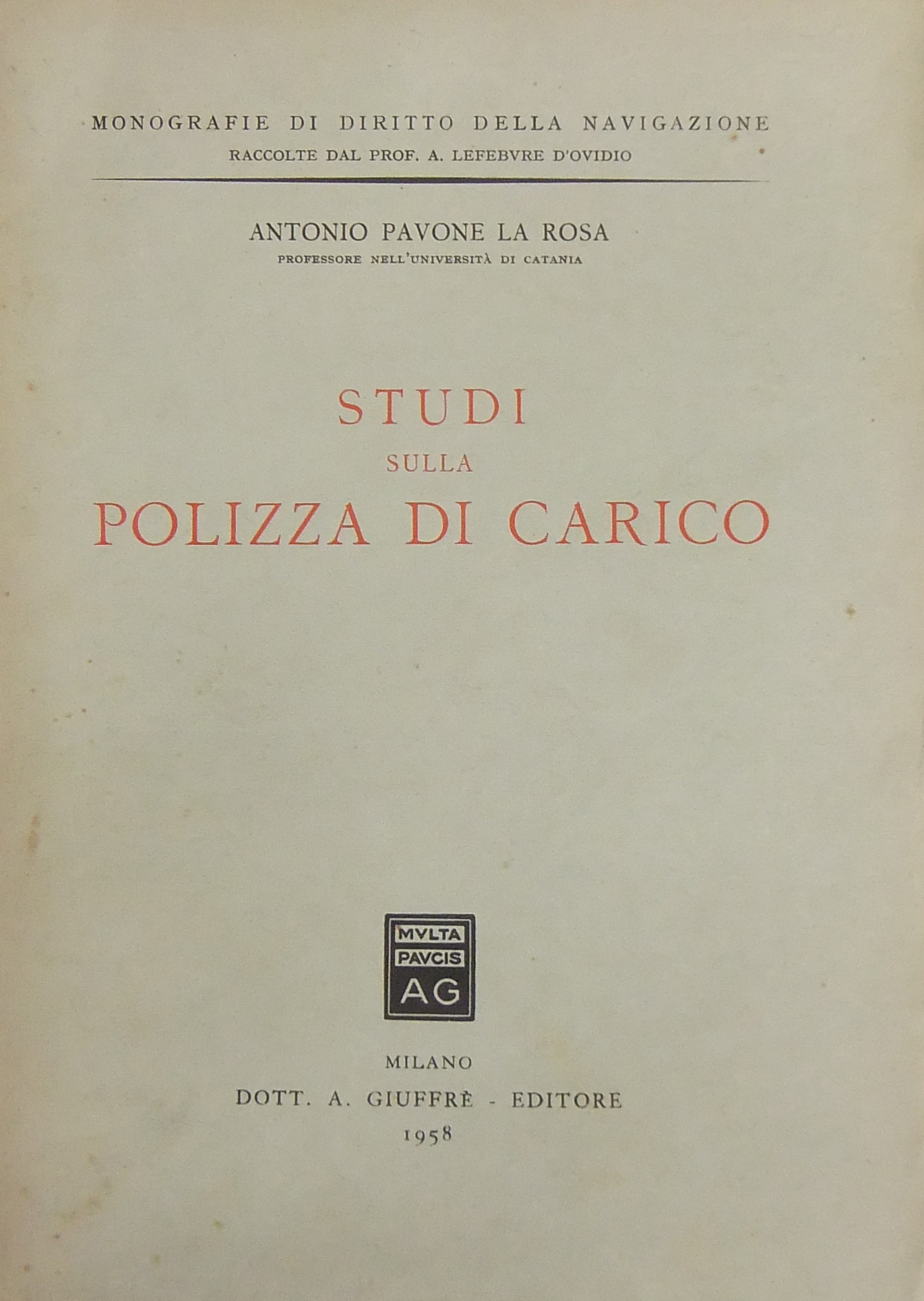 Studi sulla polizza di carico