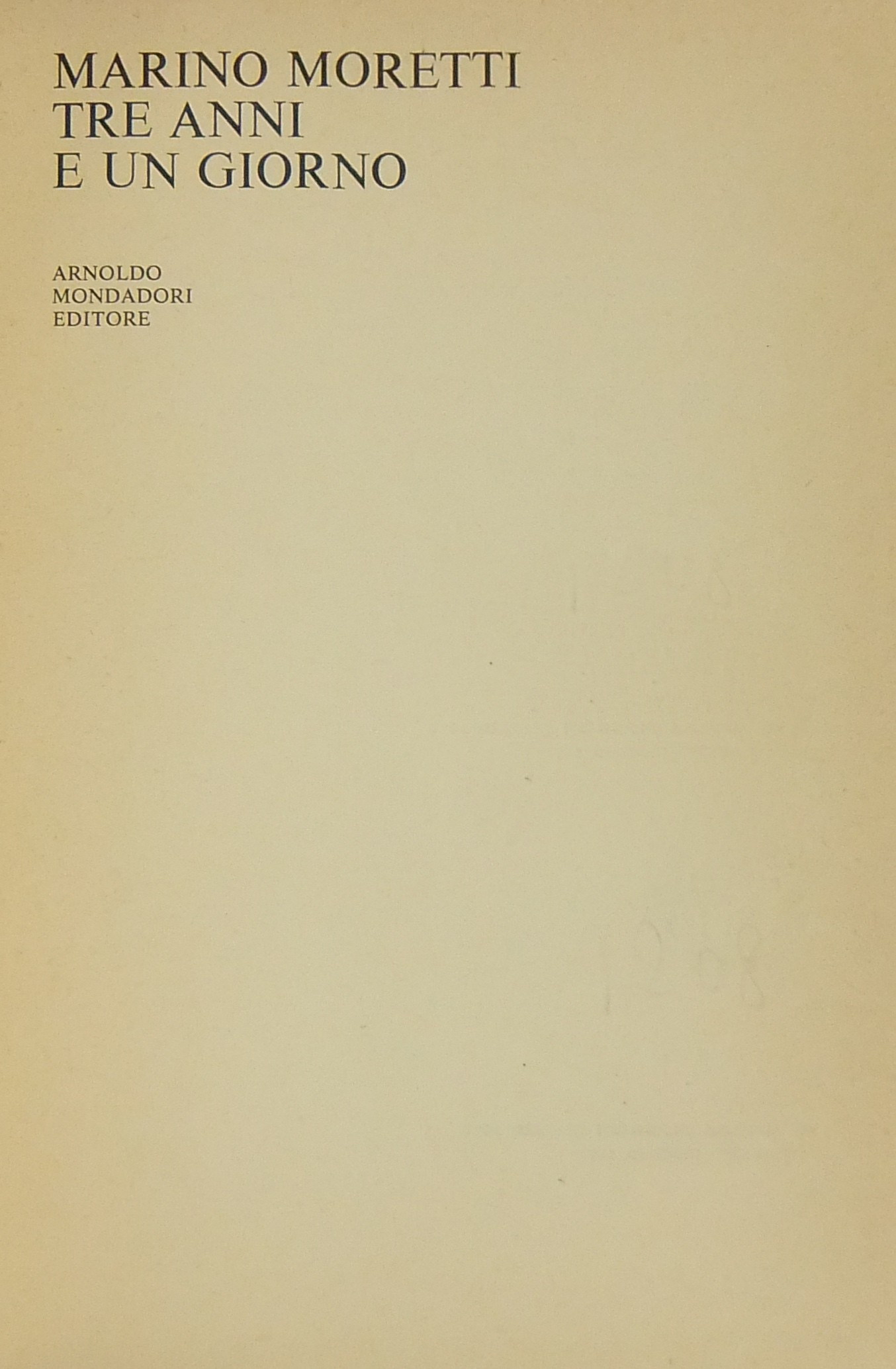 Tre anni e un giorno