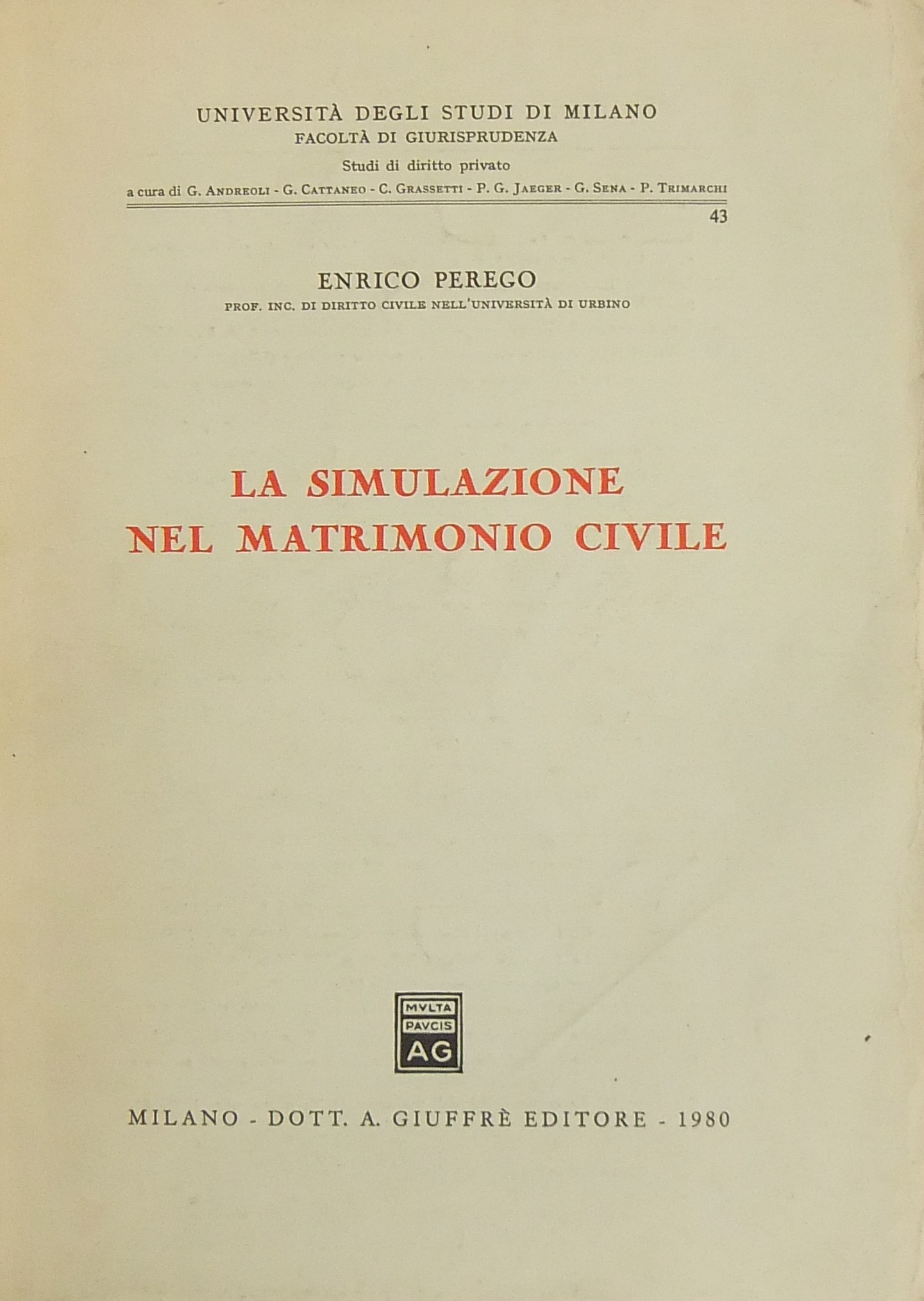 La simulazione nel matrimonio civile