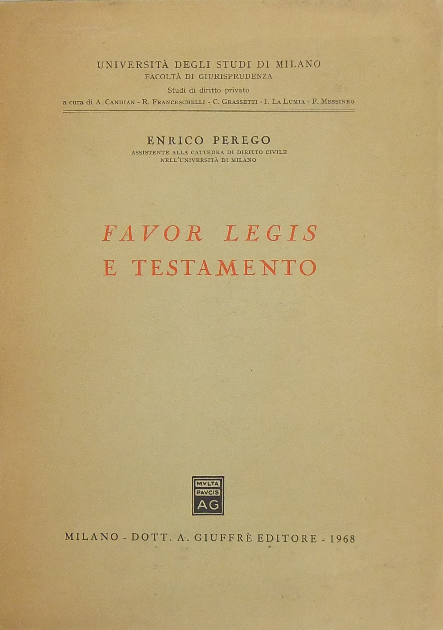 Favor legis e testamento