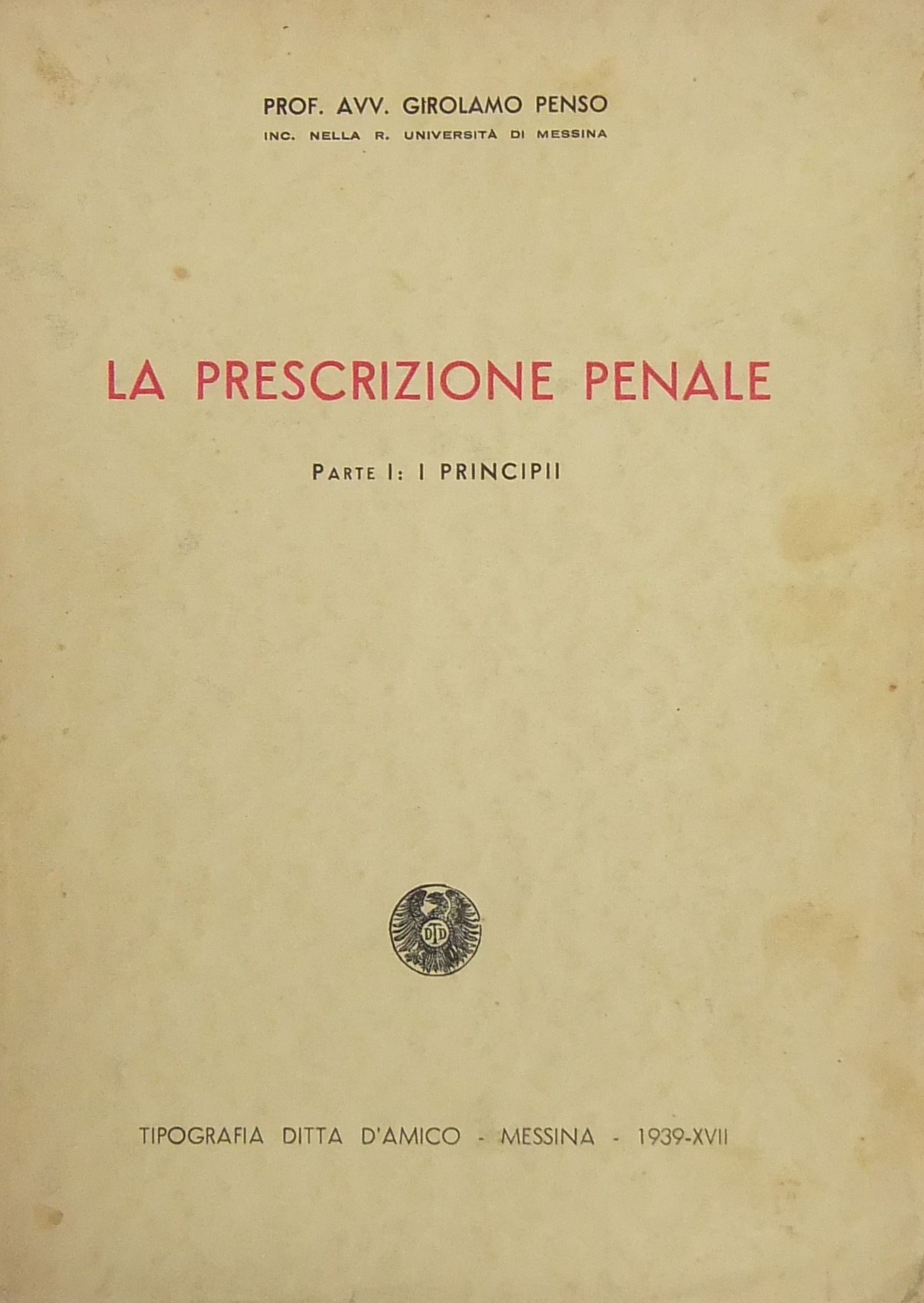 La prescrizione penale. 