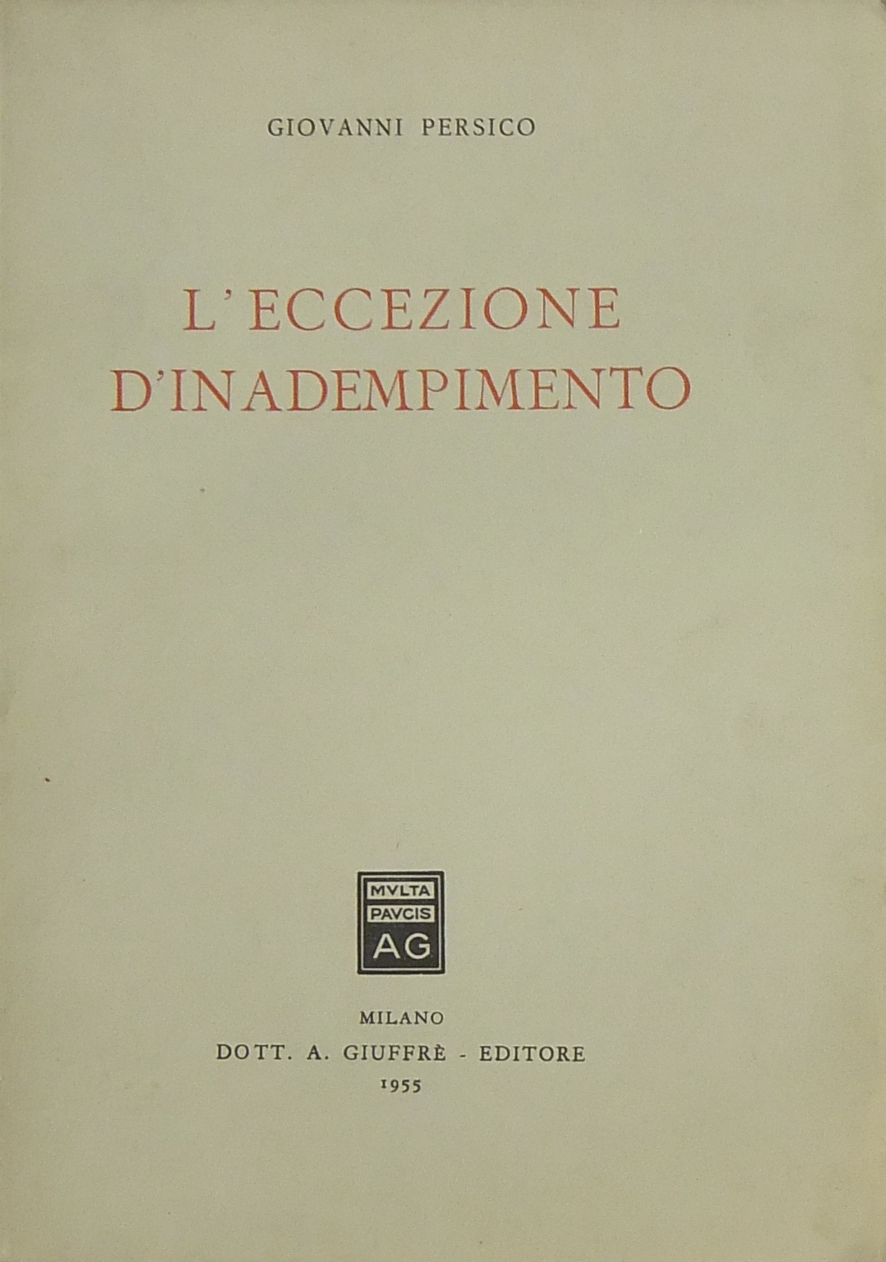 L'eccezione d'inadempimento