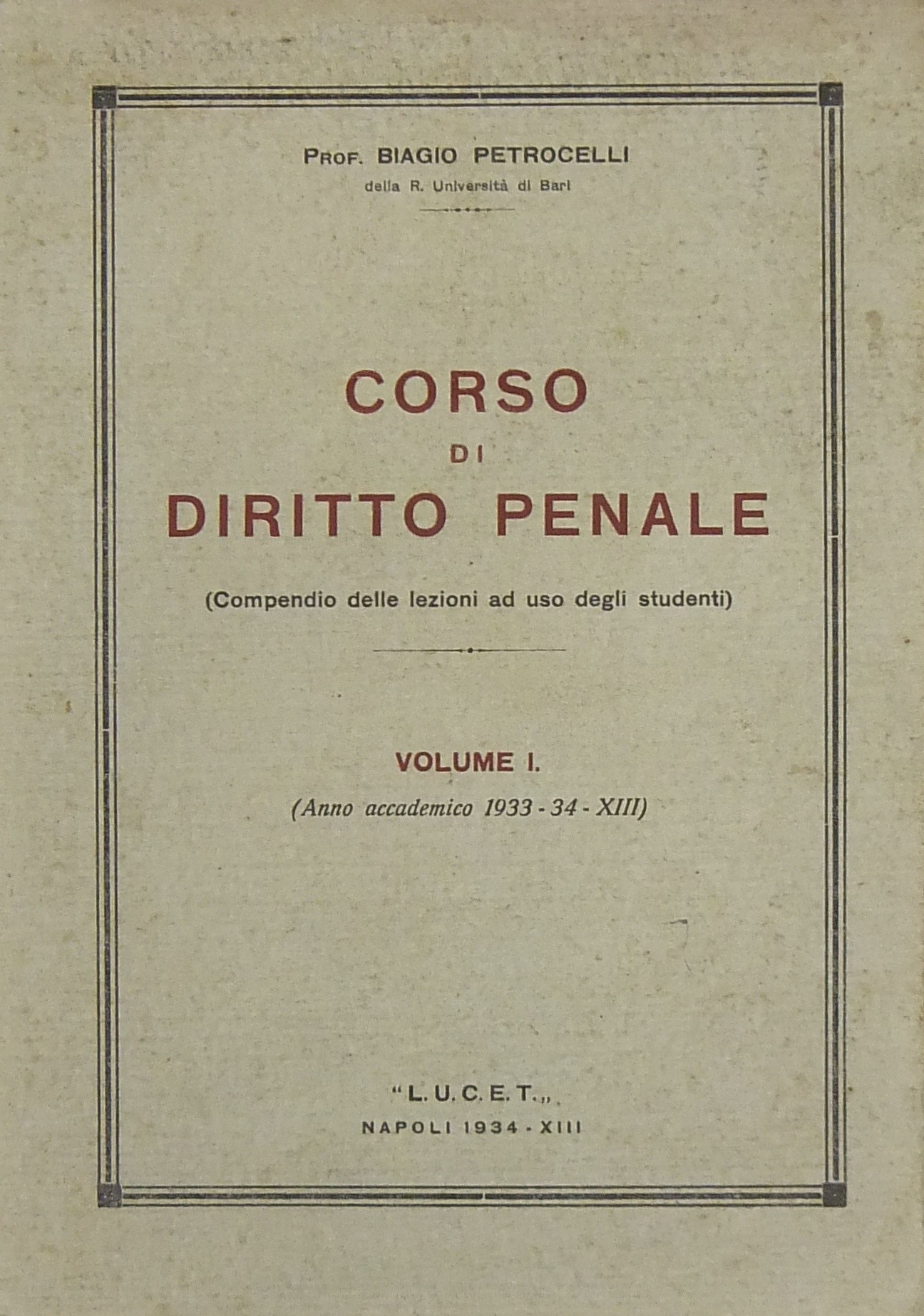 Corso di diritto penale. 