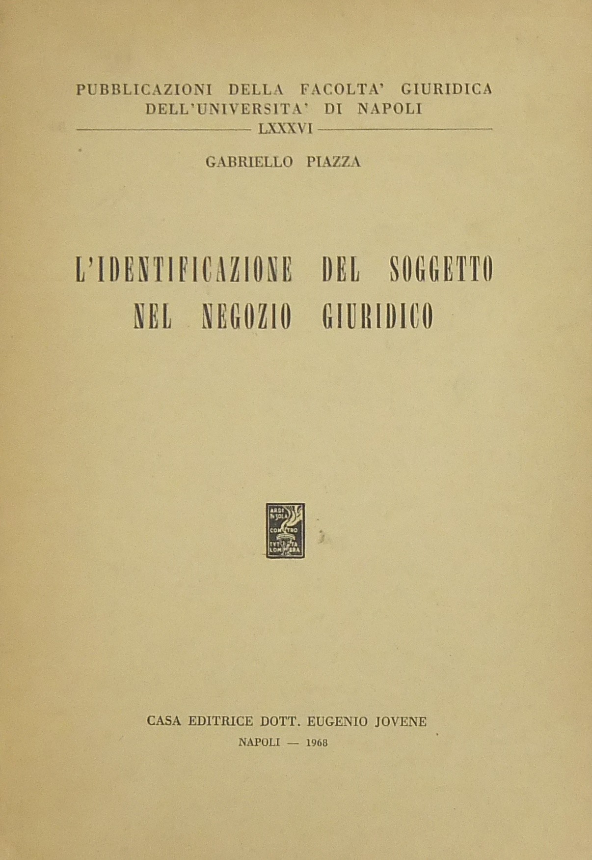 L'identificazione del soggetto nel negozio giuridi