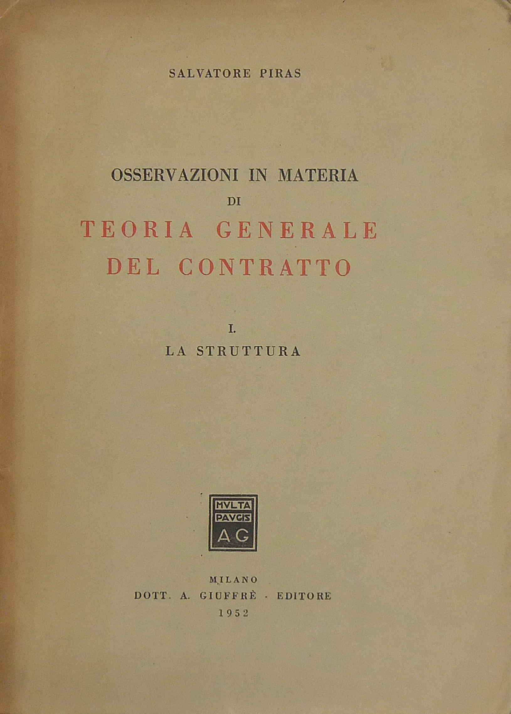Osservazioni in materia di teoria generale del con