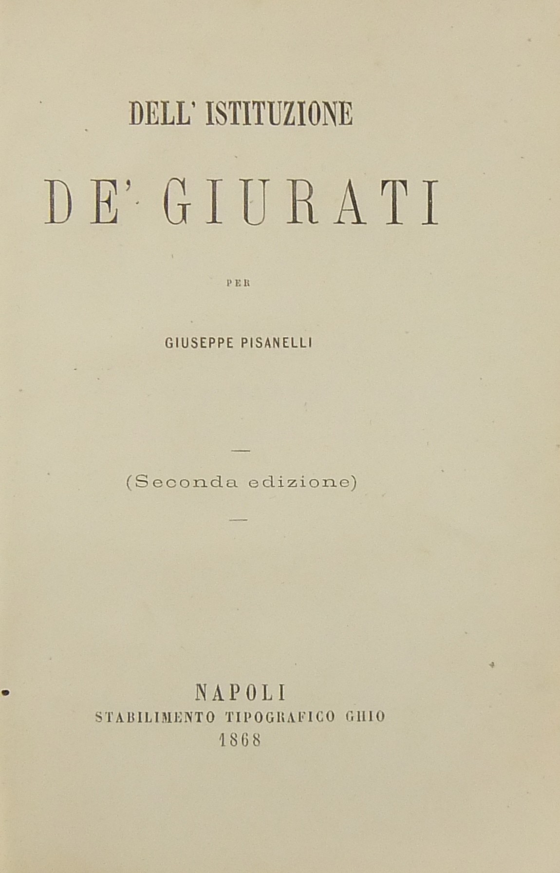 Dell'istituzione de' giurati