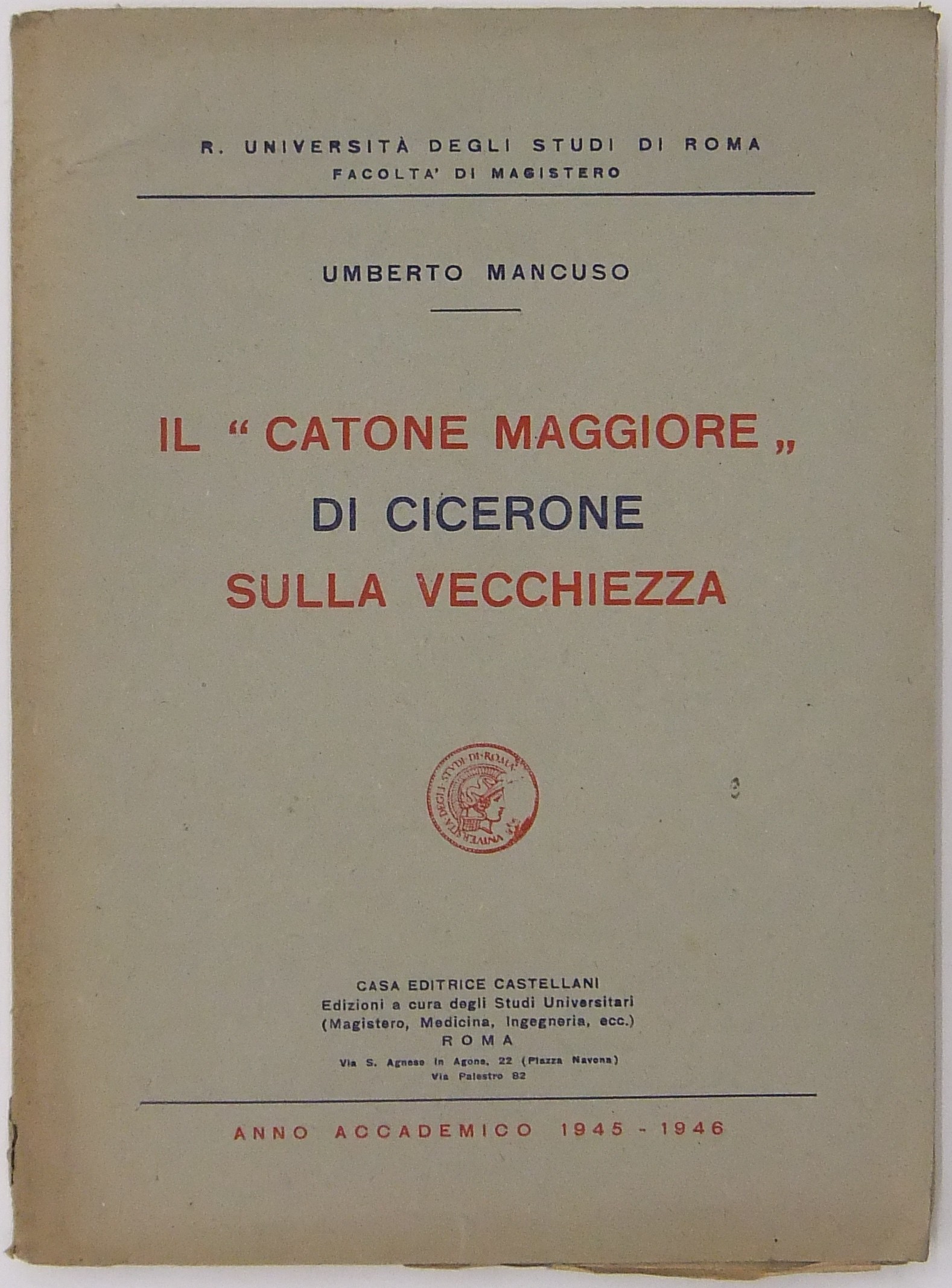 Il Catone Maggiore di Cicerone sulla vecchiezza. A