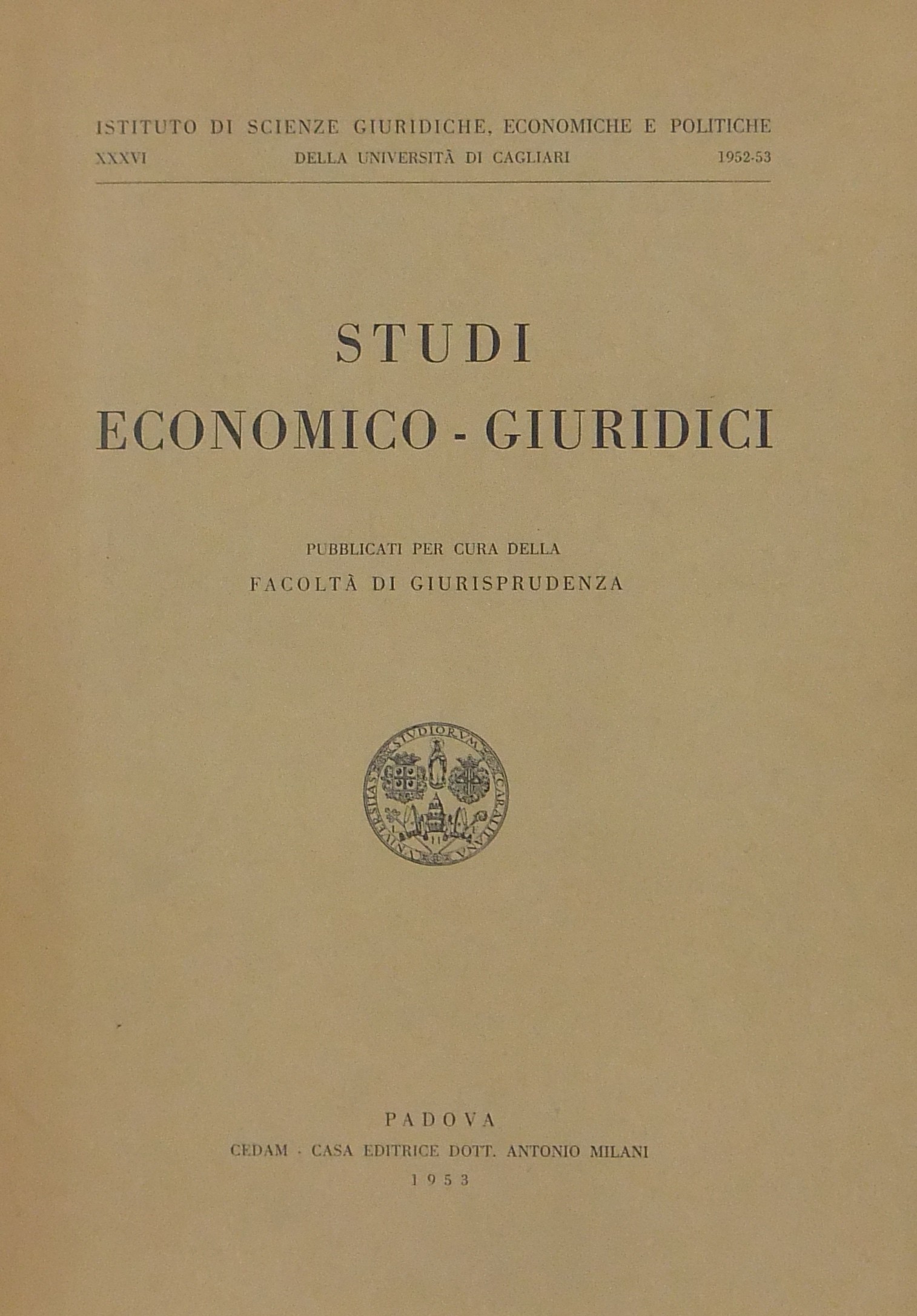 Studi economico-giuridici. 