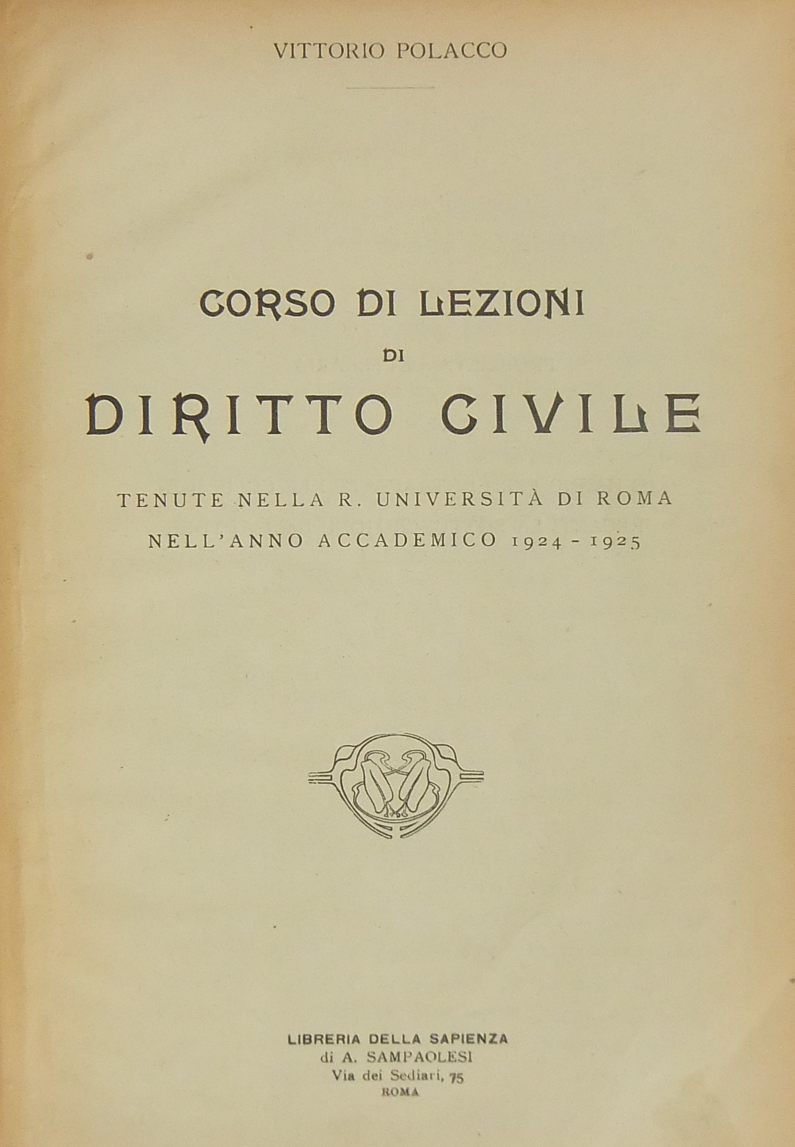 Corso di lezioni di diritto civile.