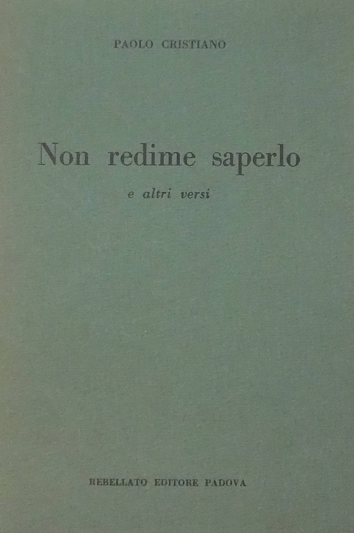 Non redime saperlo e altri versi