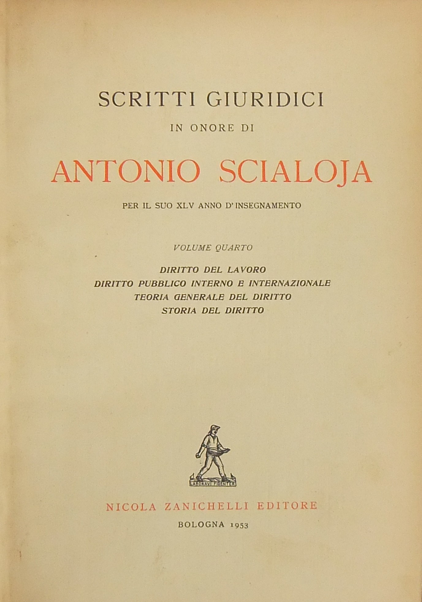 Scritti giuridici in onore di Antonio Scialoja per il suo XLV anno d'insegnamento.
