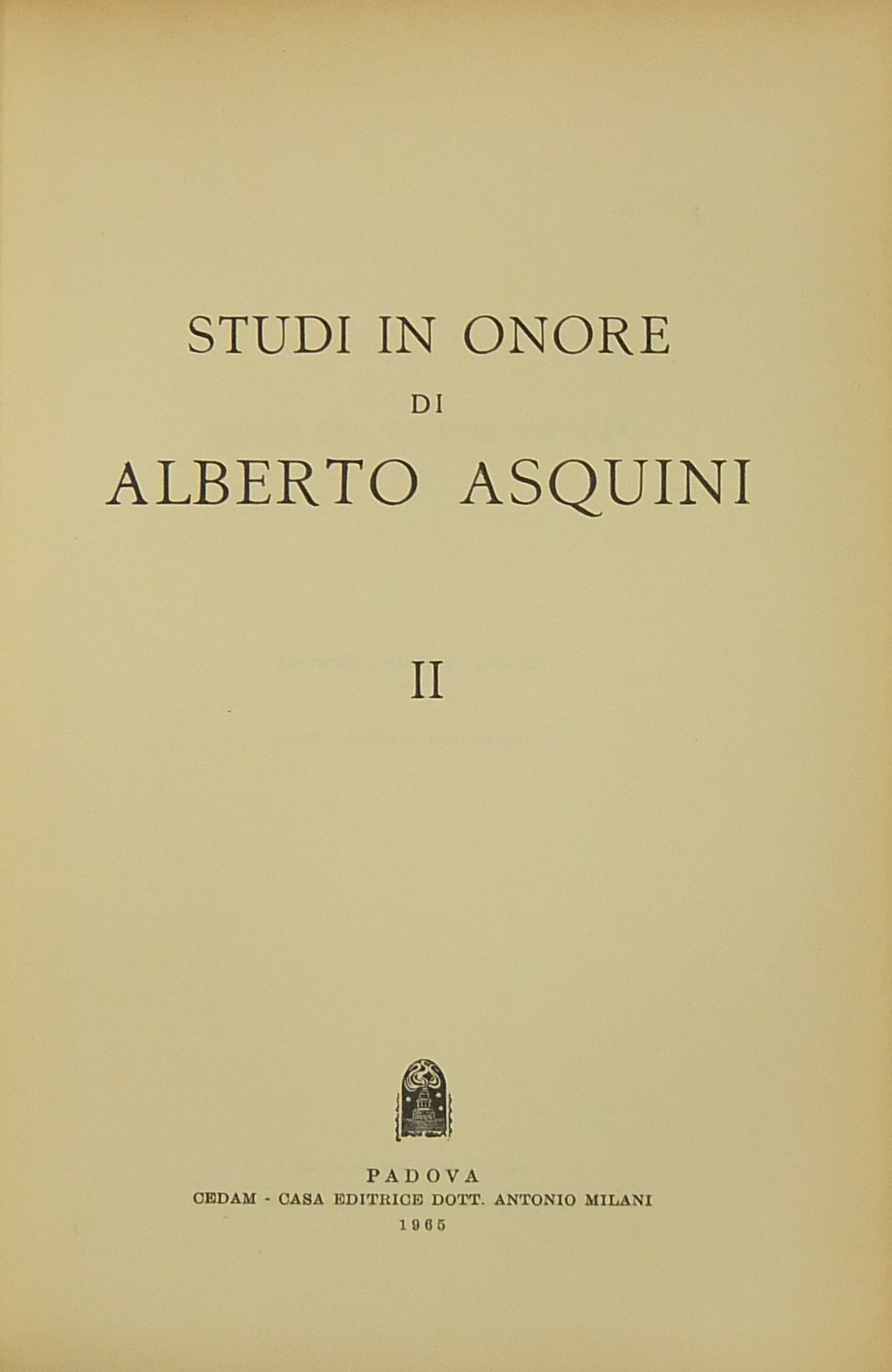 Studi in onore di Alberto Asquini