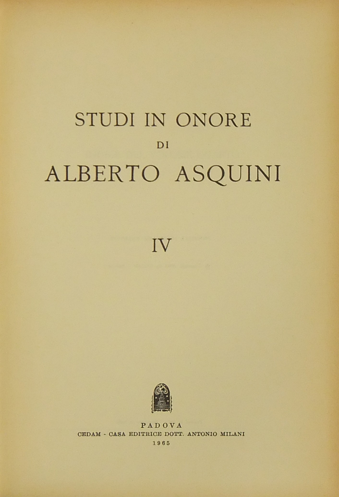 Studi in onore di Alberto Asquini