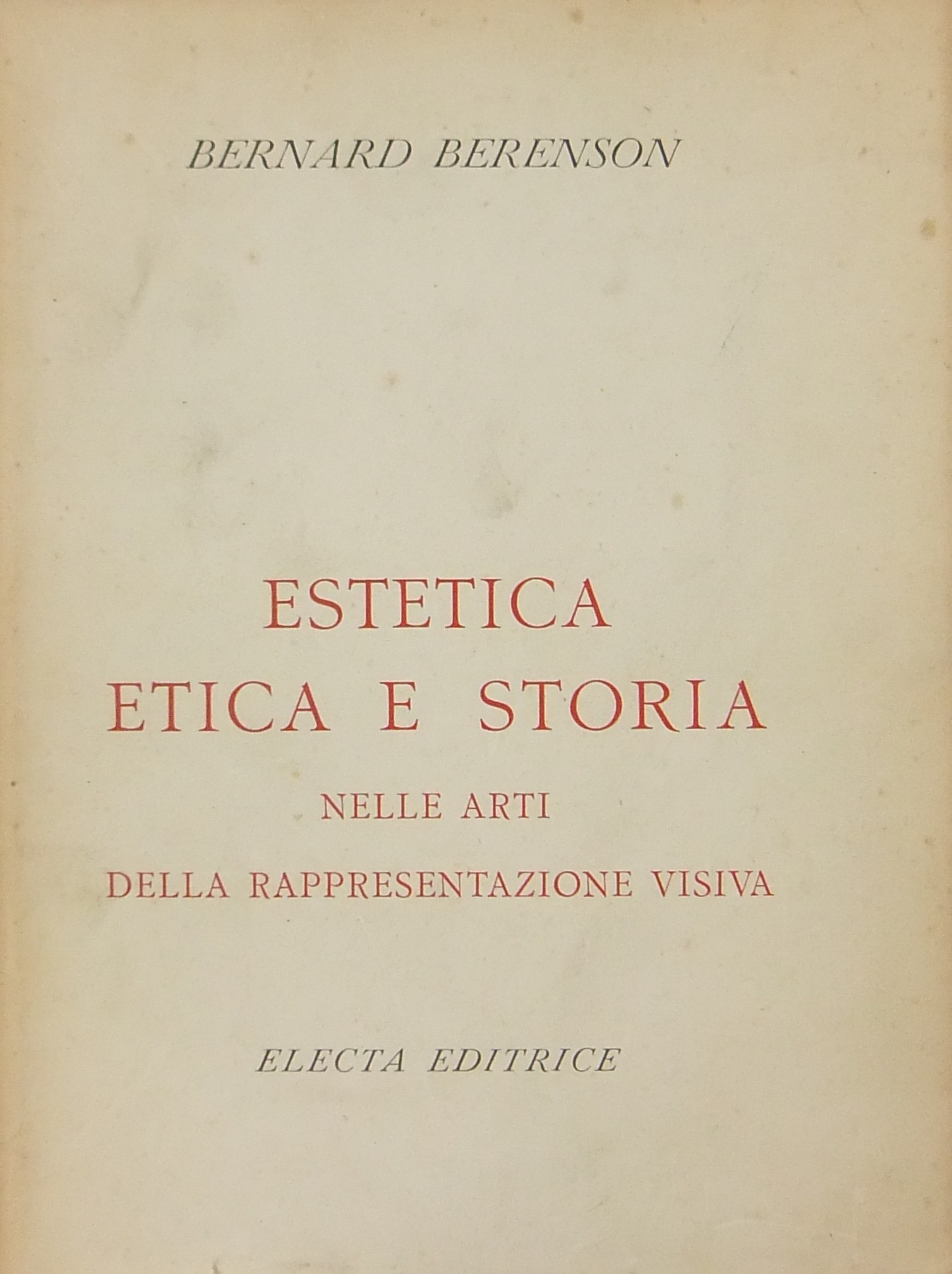 Estetica etica e storia nelle arti della rappresentazione visiva