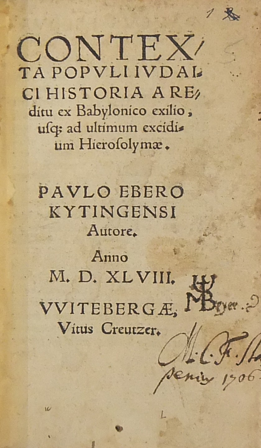 Paulo Ebero Kytingensi .. Contexta populi Iudaici