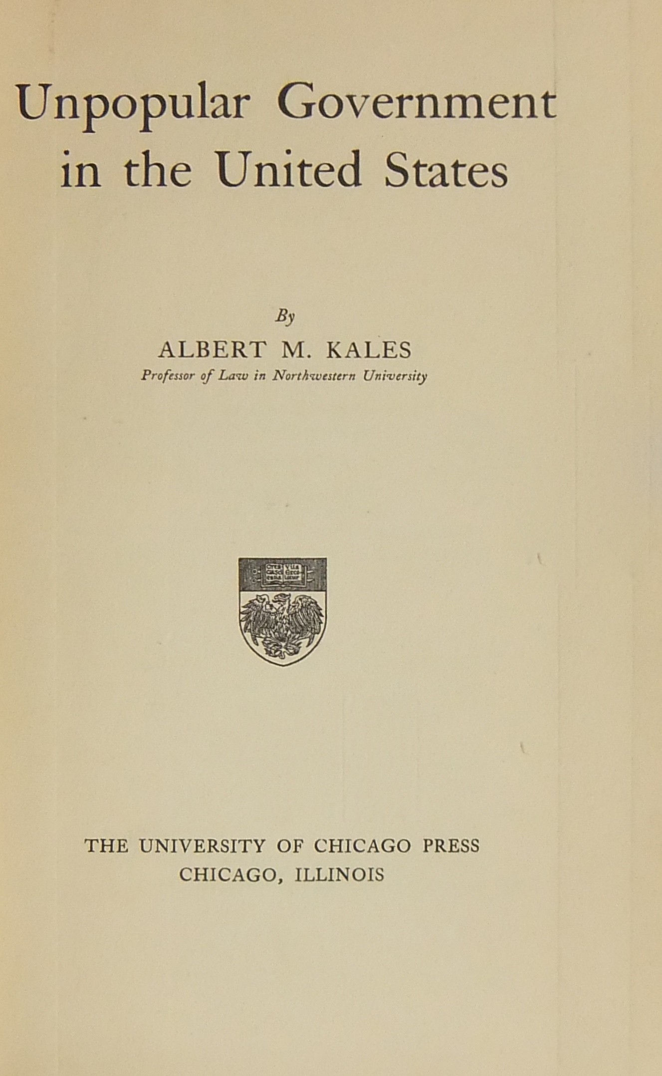 Unpopular government in the United States