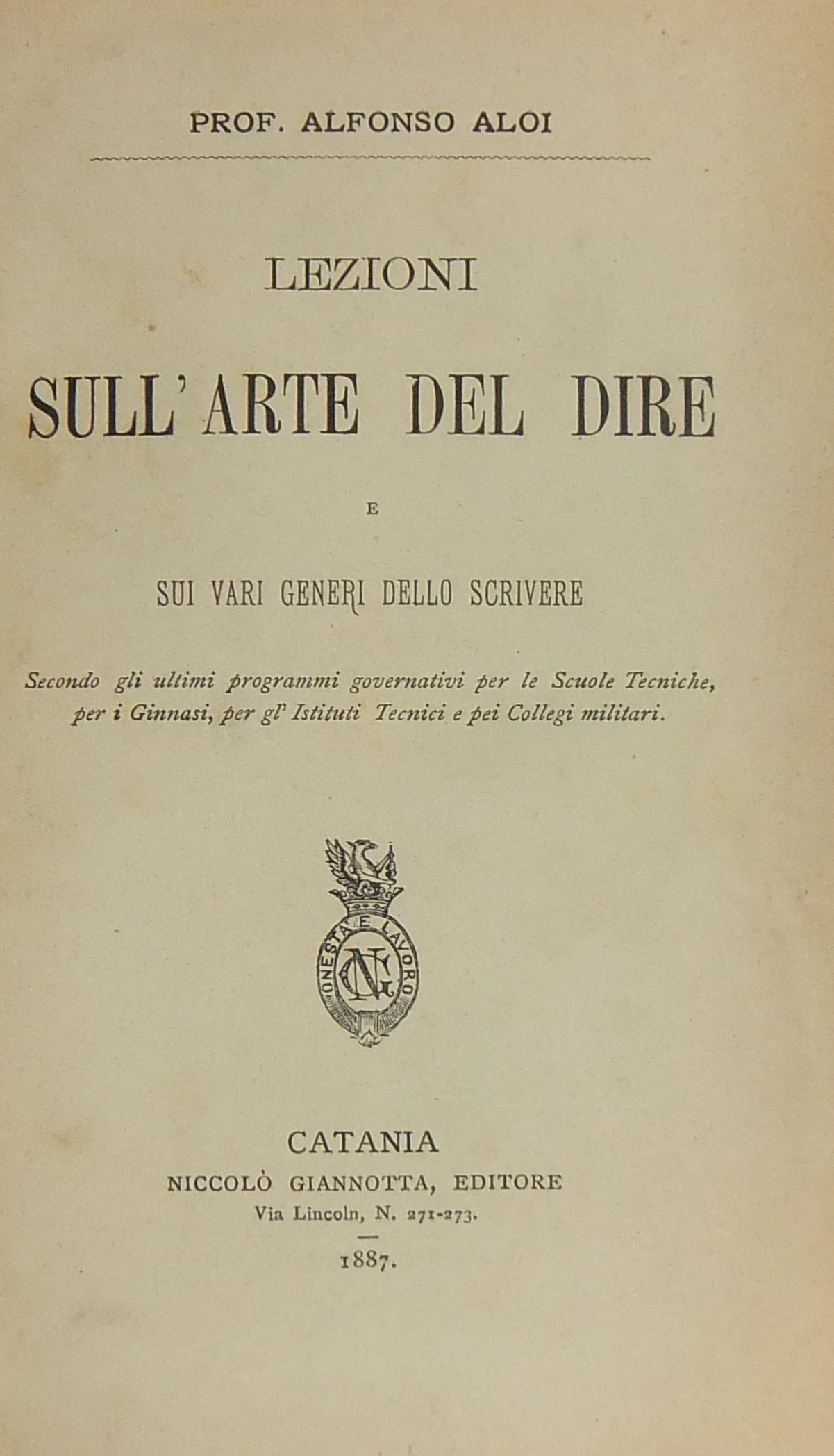 Lezioni sull'arte del dire e sui vari generi dello