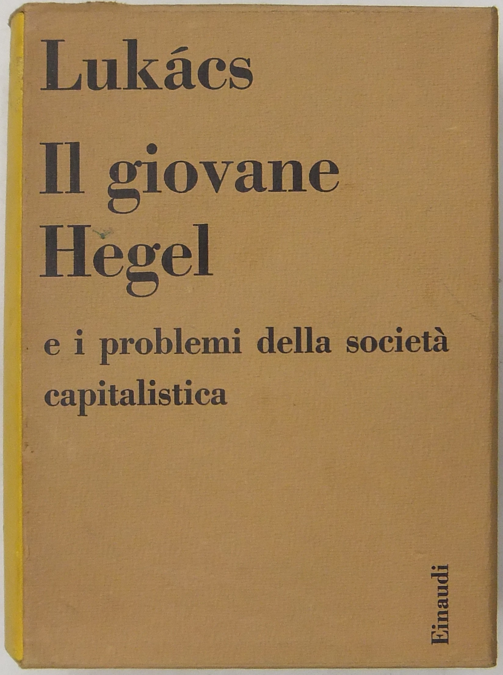 Il giovane Hegel e i problemi della società capitalistica
