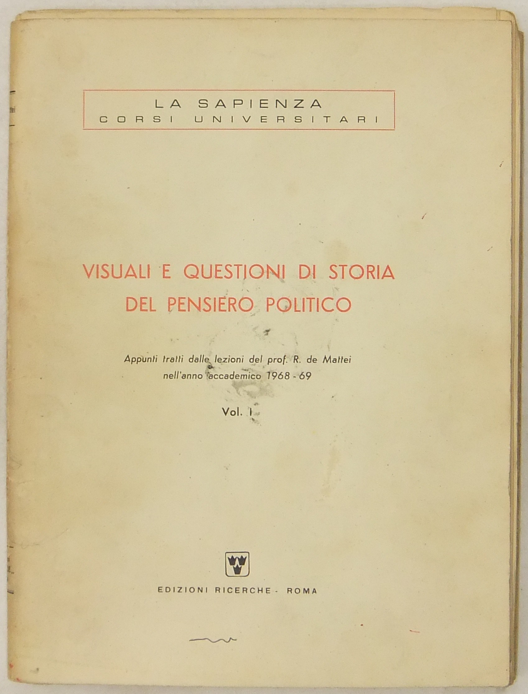 Visuali e questioni di storia del pensiero politic