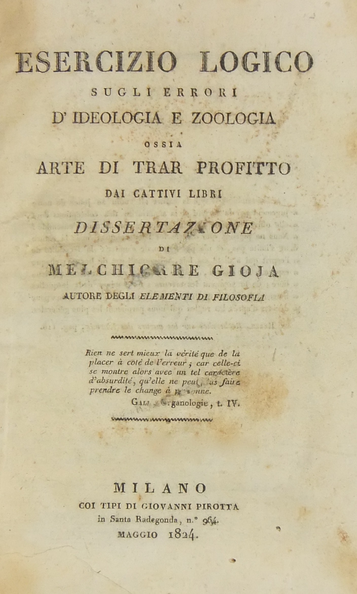 Esercizio logico sugli errori d'ideologia e zoologia