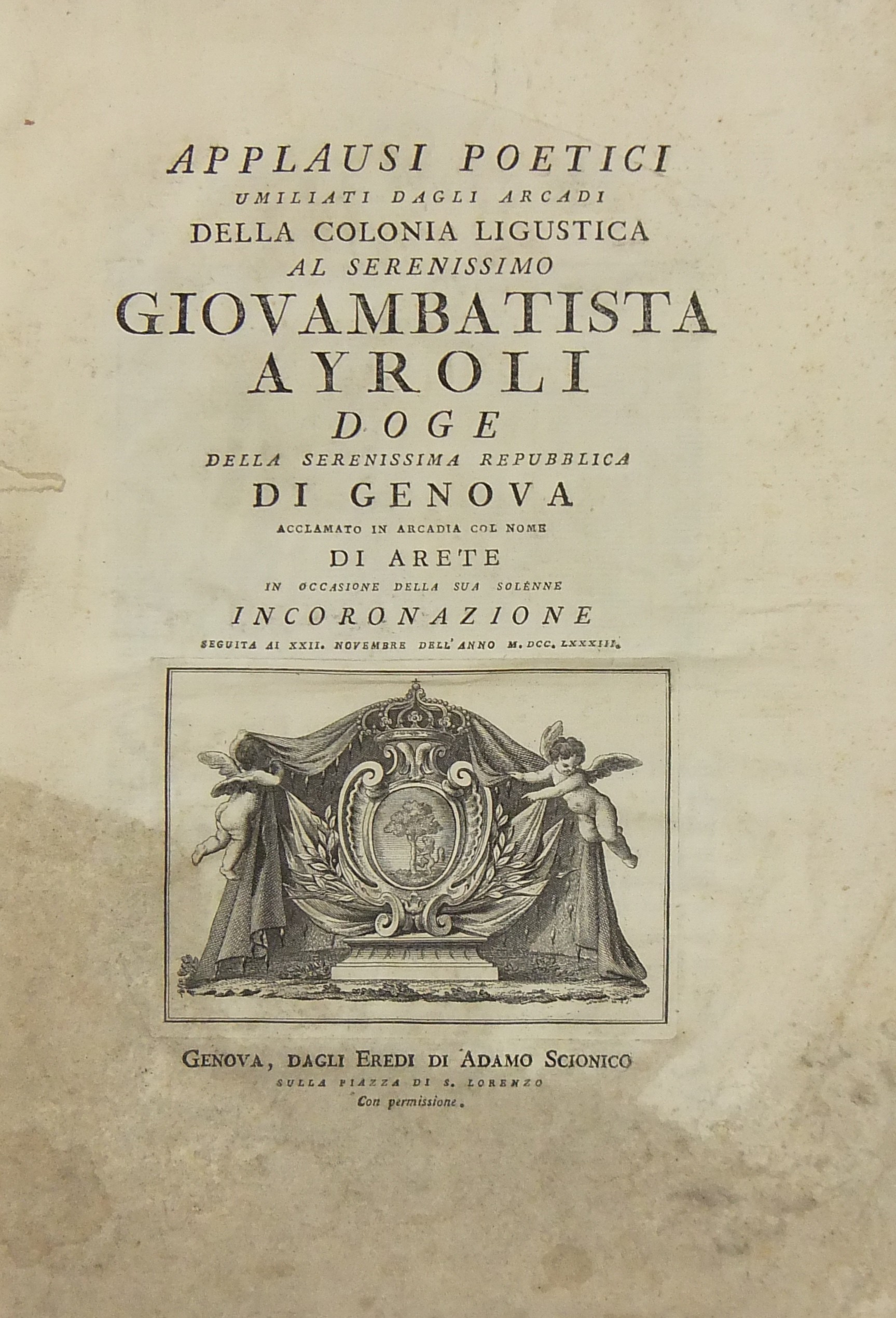 Applausi poetici umiliati dagli arcadi della colon