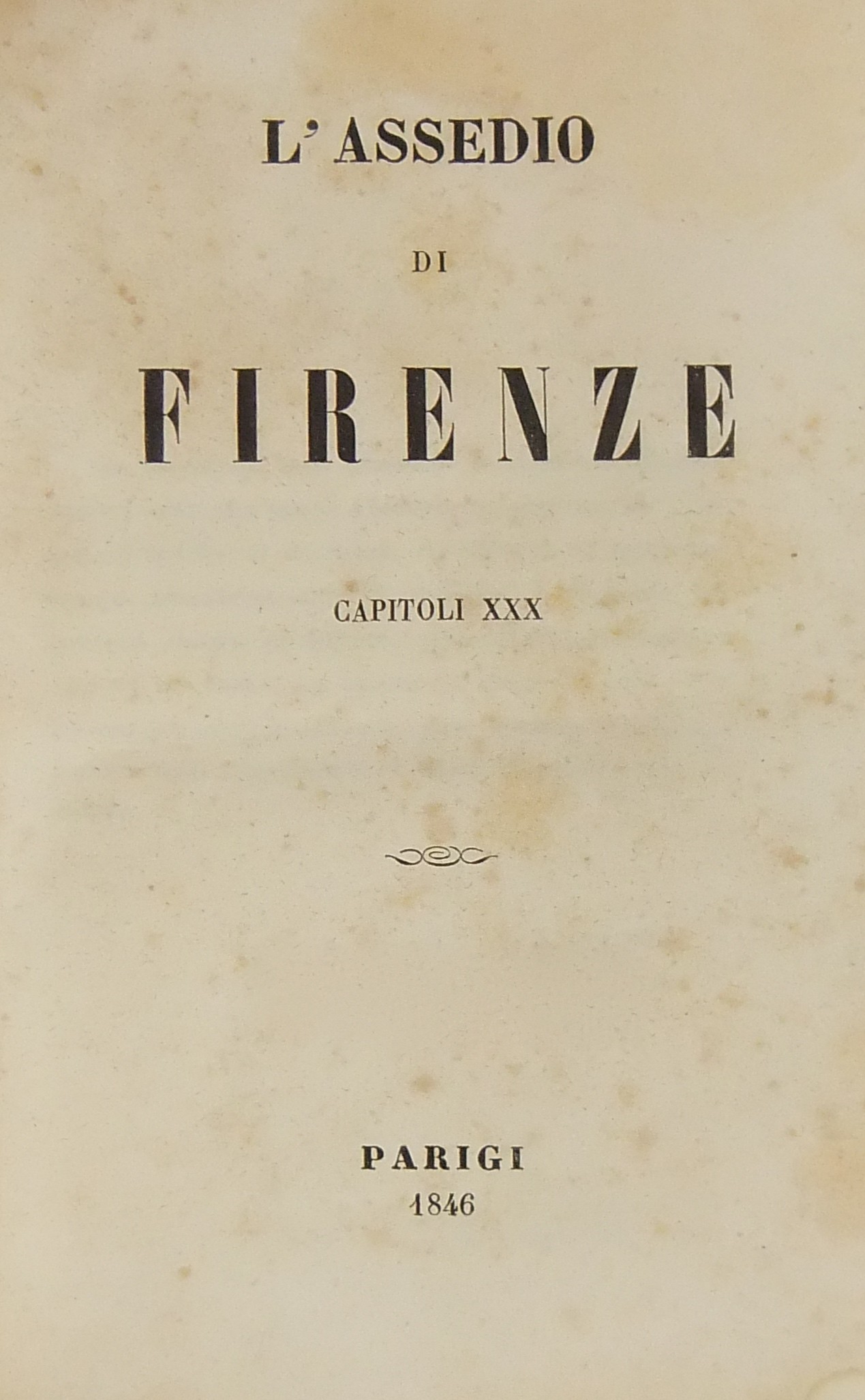 L'assedio di Firenze. Capitoli XXX
