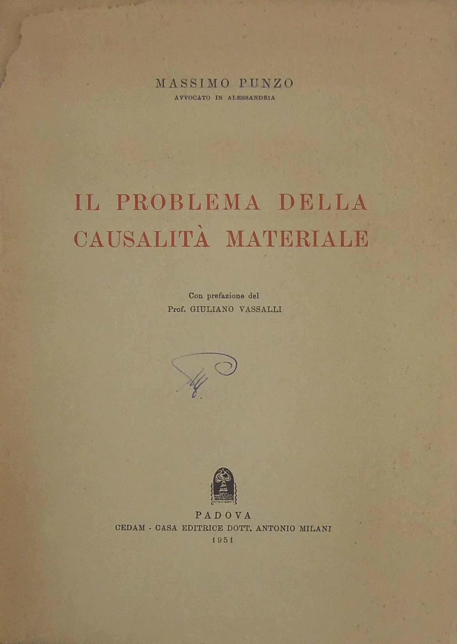 Il problema della causalità materiale. 