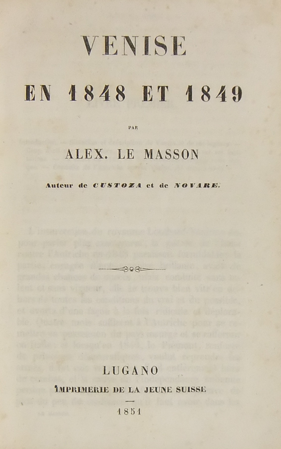Venise en 1848 et 1849..