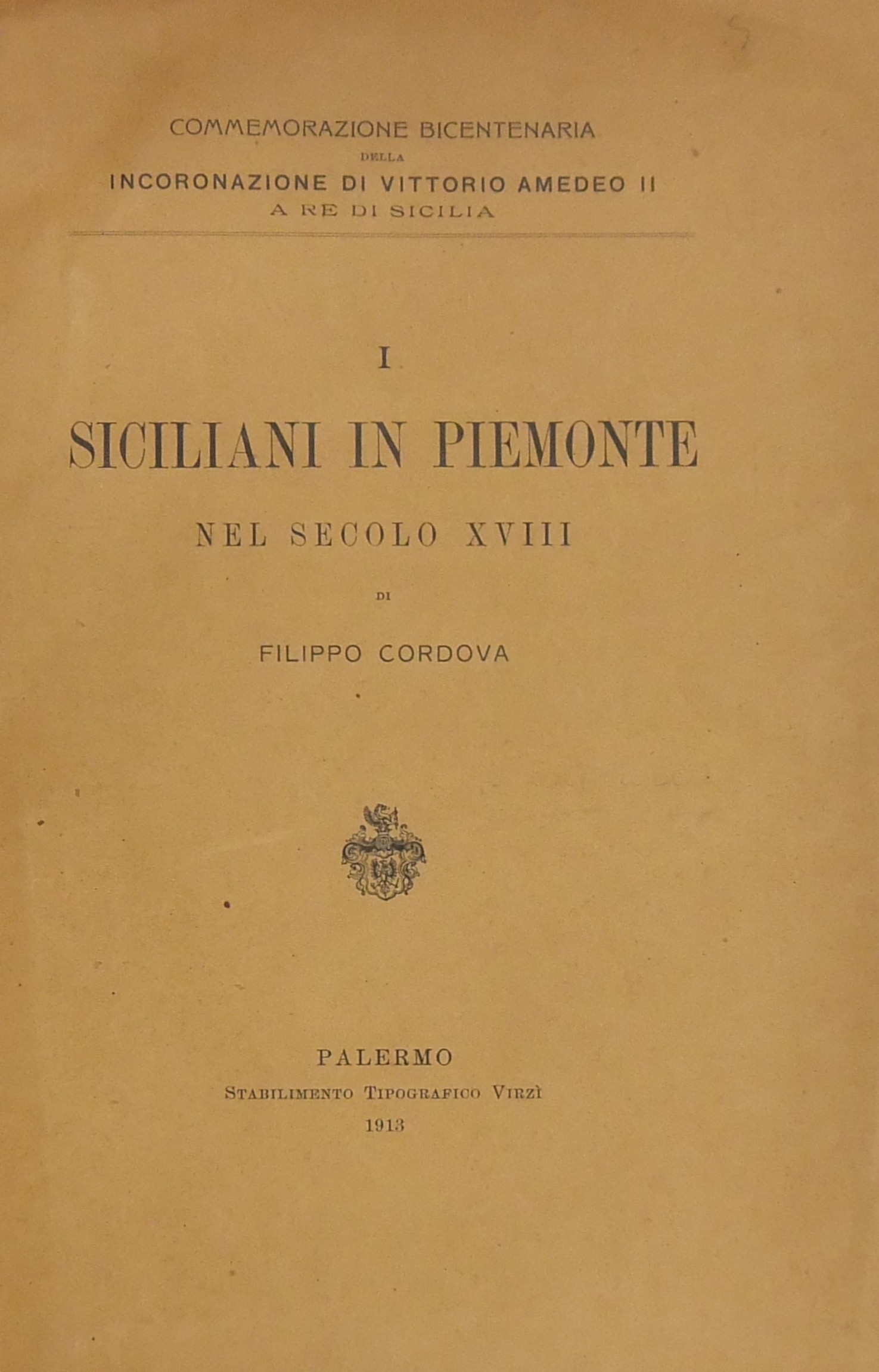 I siciliani in Piemonte nel Secolo XVIII