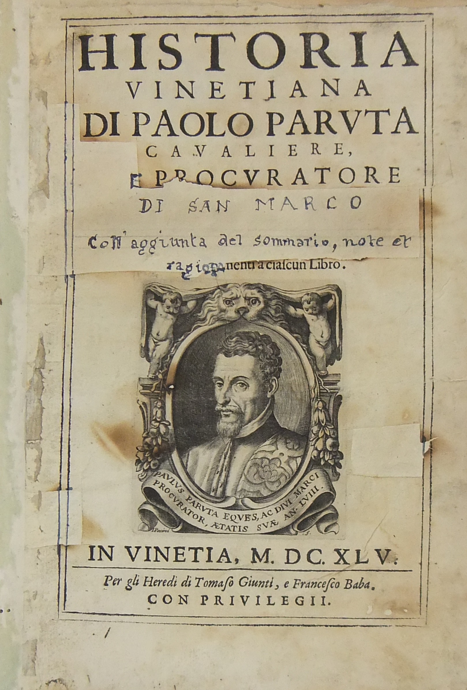 Historia vinetiana di Paulo Paruta cavaliere e pro