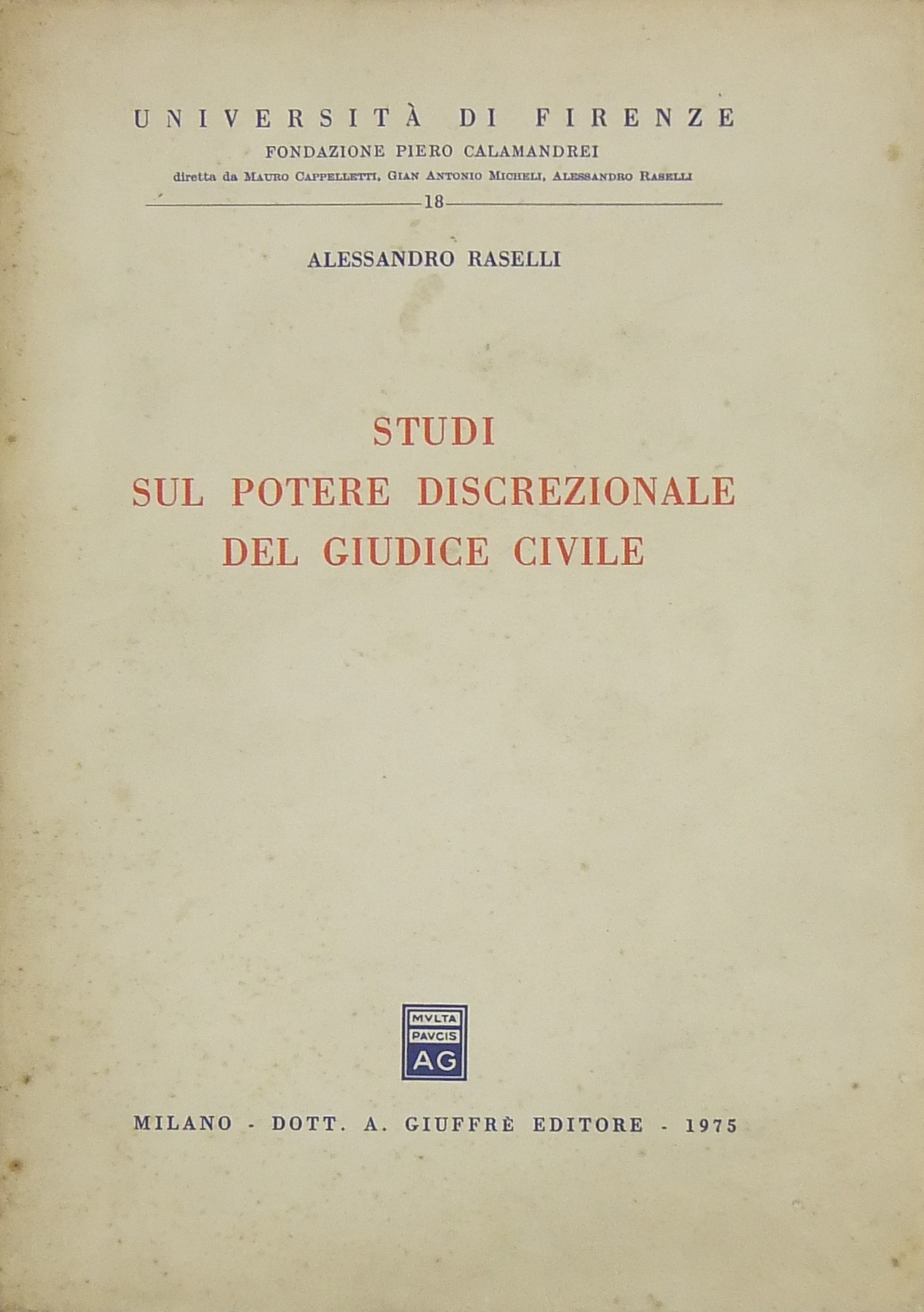 Studi sul potere discrezionale del giudice civile
